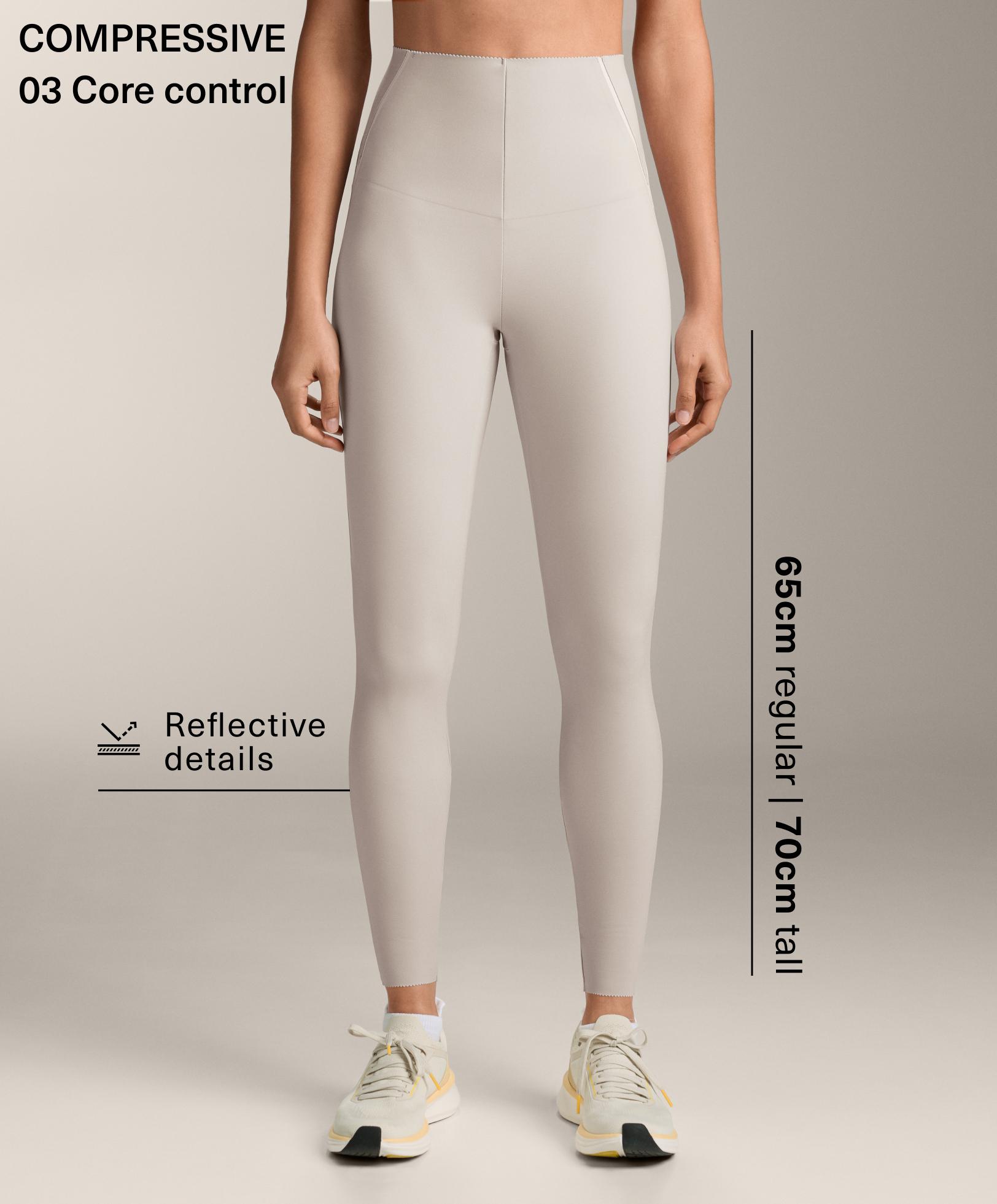 Knöchellange High Rise Compressive Core Control Leggings reflektierend