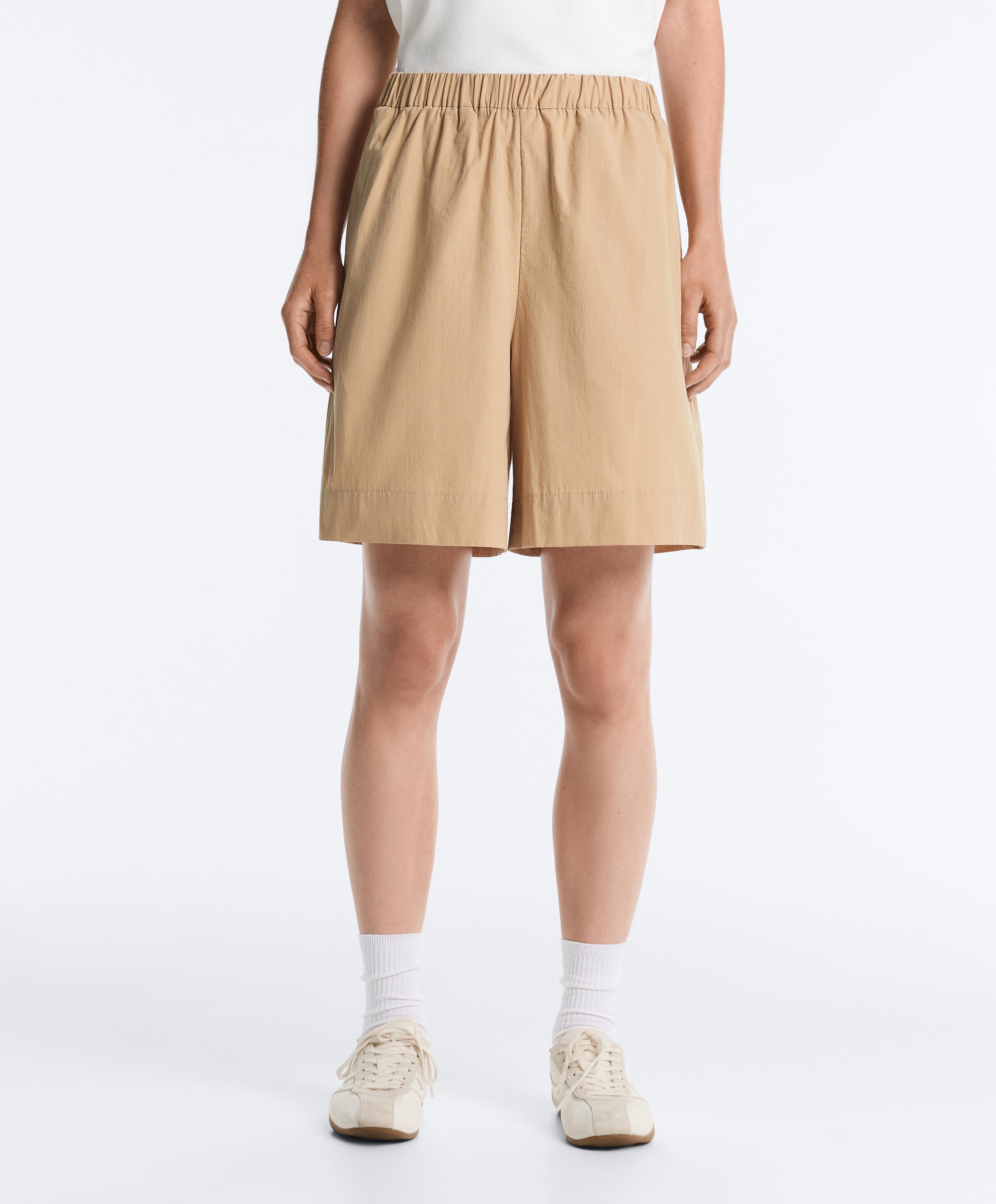 100% cotton Bermuda shorts — CAMEL