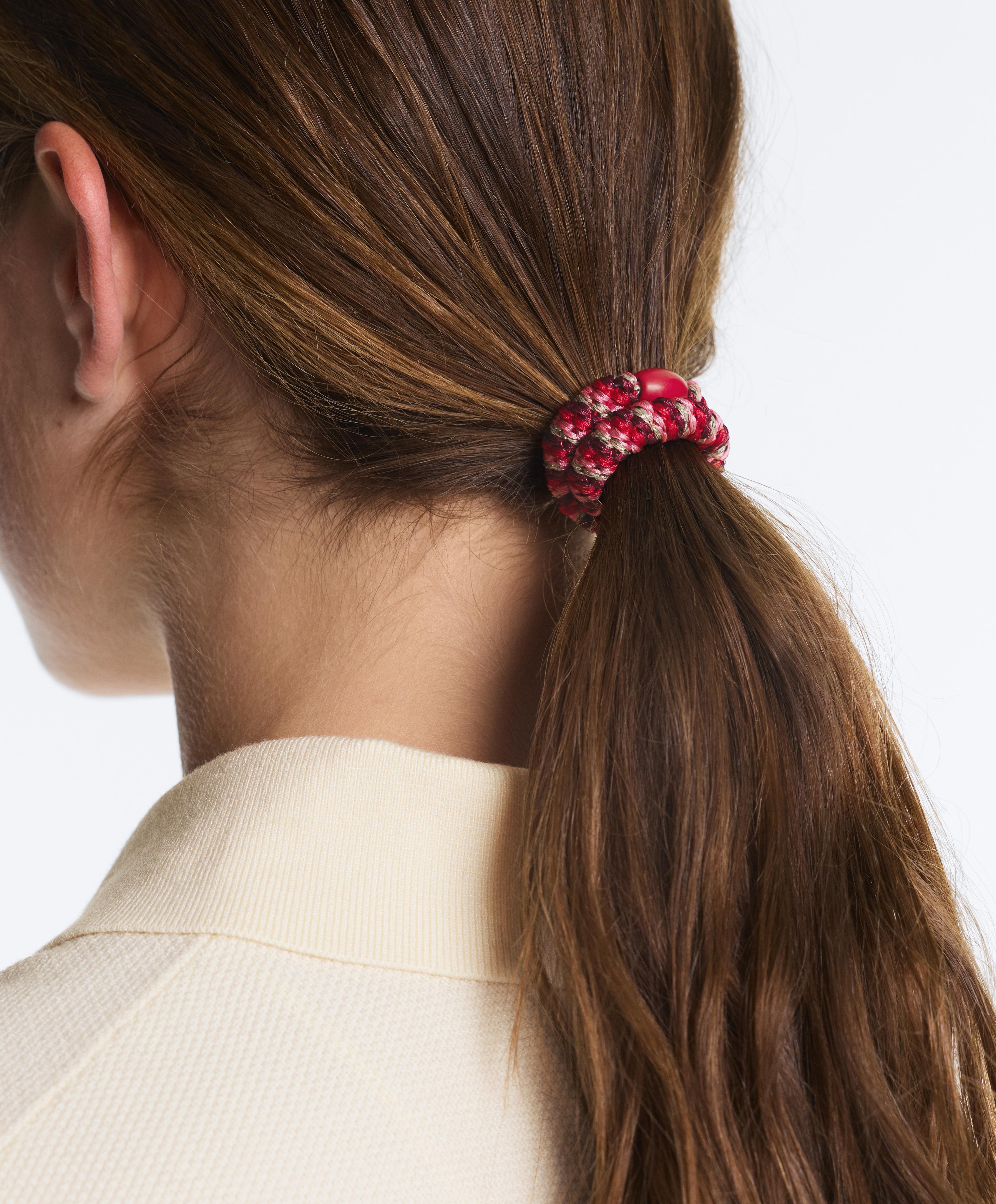 4 braided scrunchies — RED