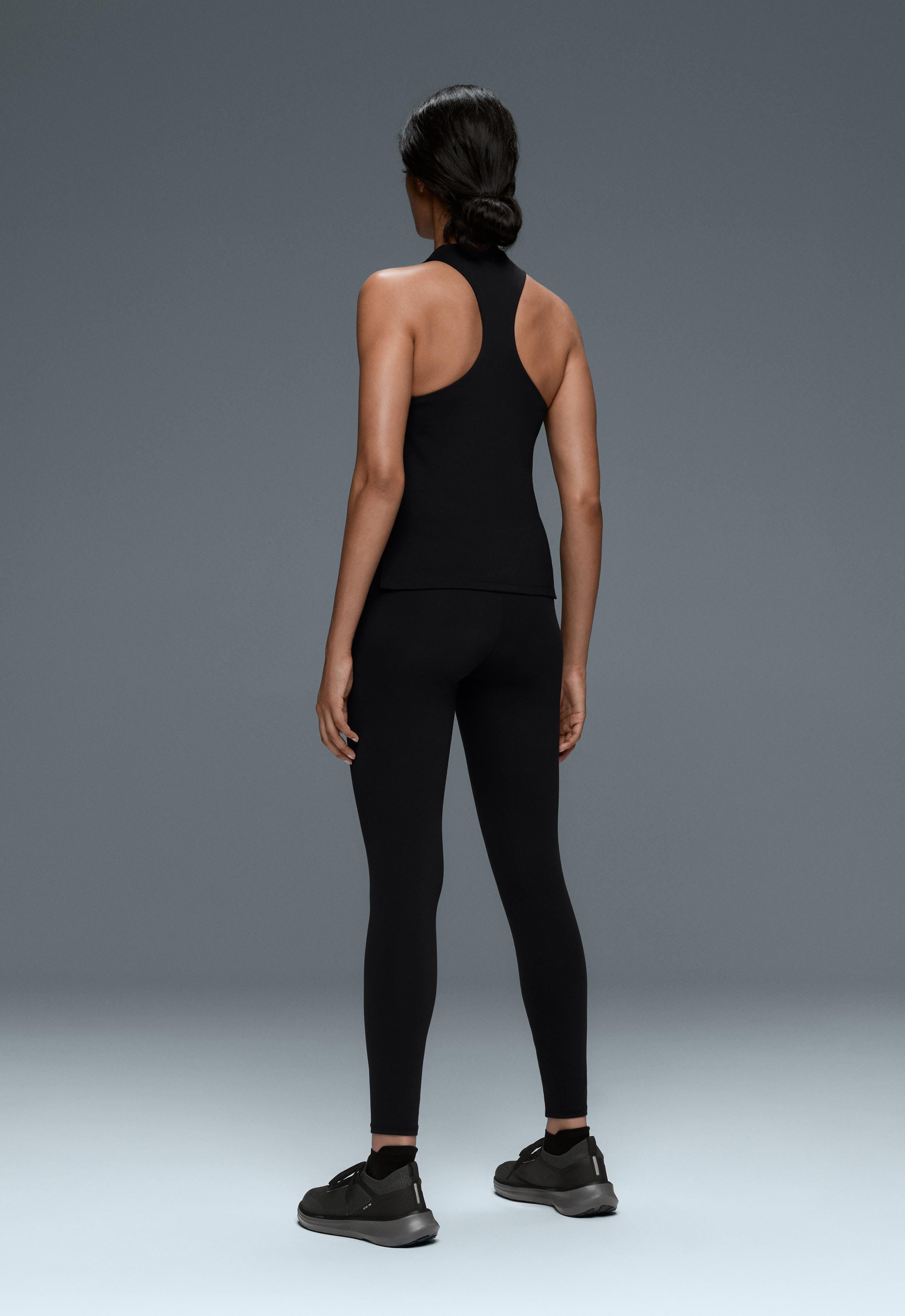 Long Comfortlux halter tank top — BLACK