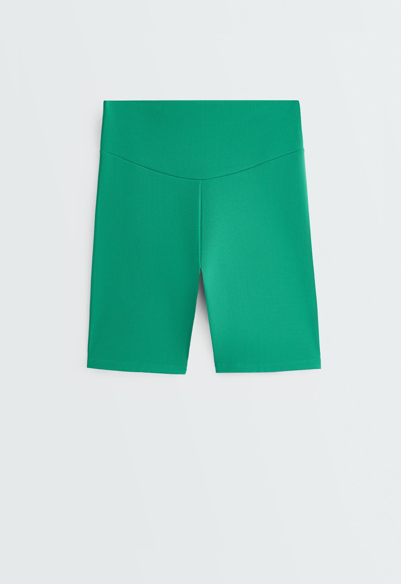 High rise 20cm biker piqué leggings — MID-GREEN MELANGE