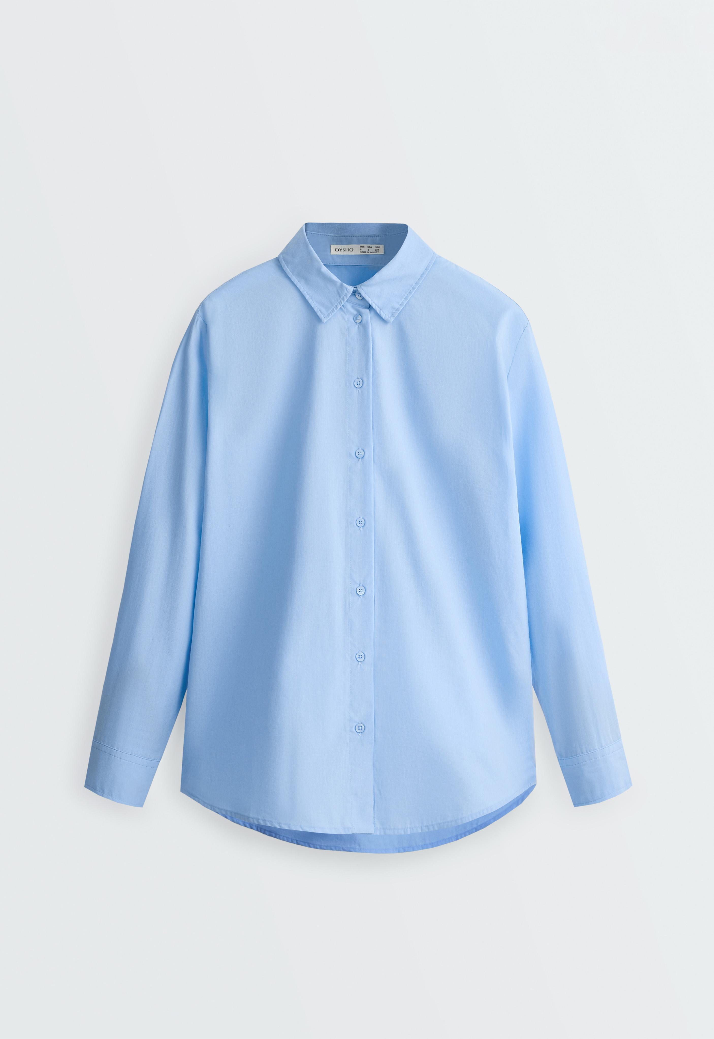 100% cotton long-sleeved shirt — SKY BLUE