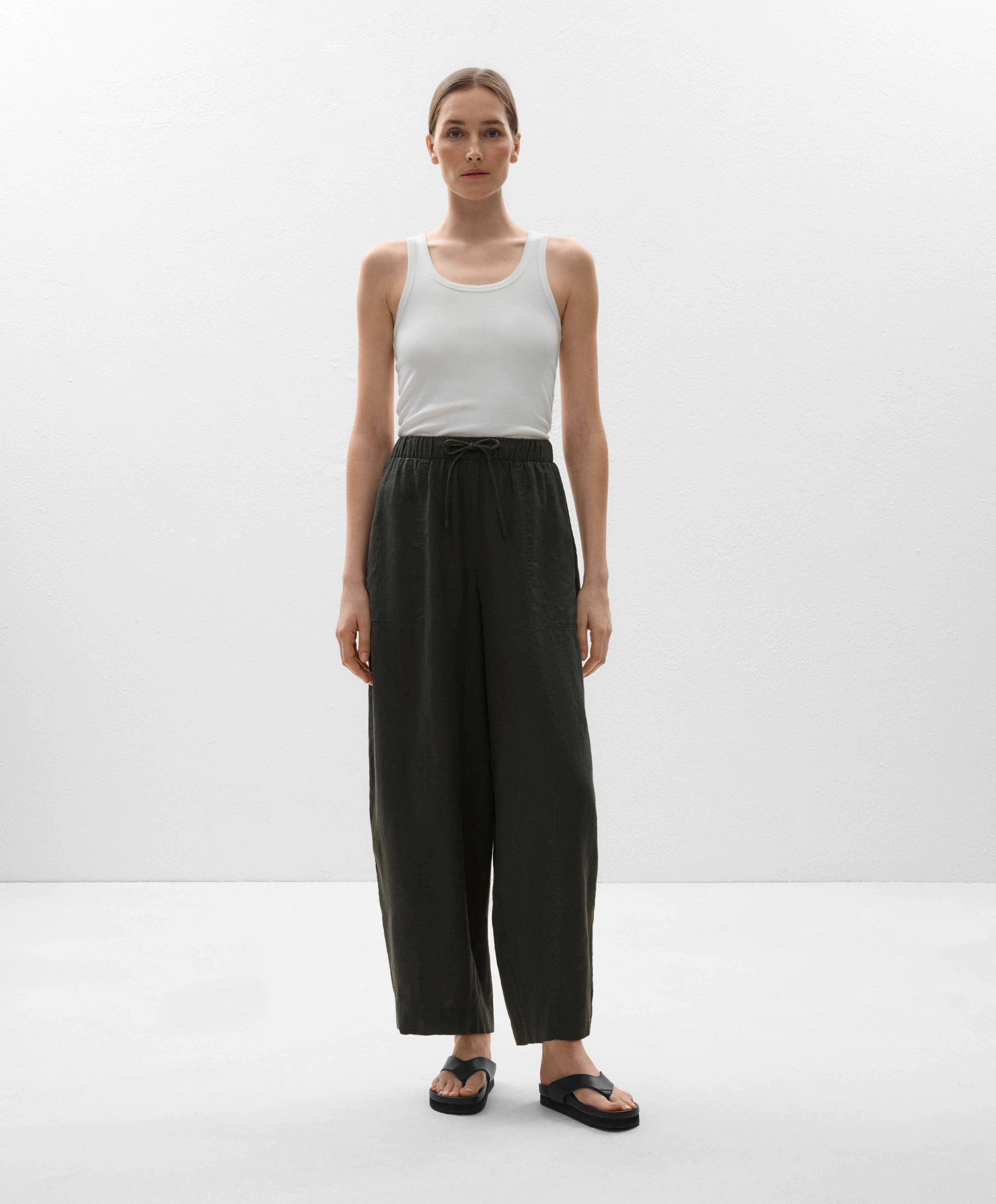 Pantalon barrel 100 % lin Pantalon barrel 100 % lin