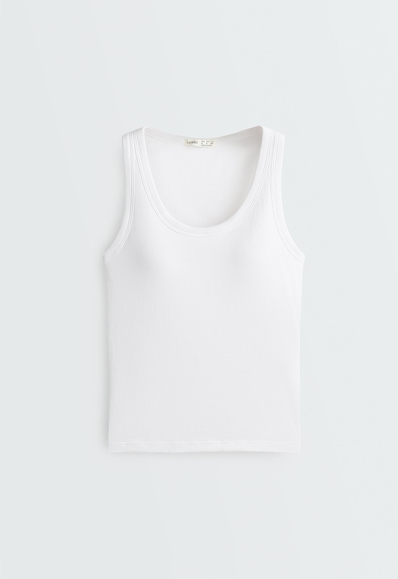 Rib modal blend tank top — WHITE 