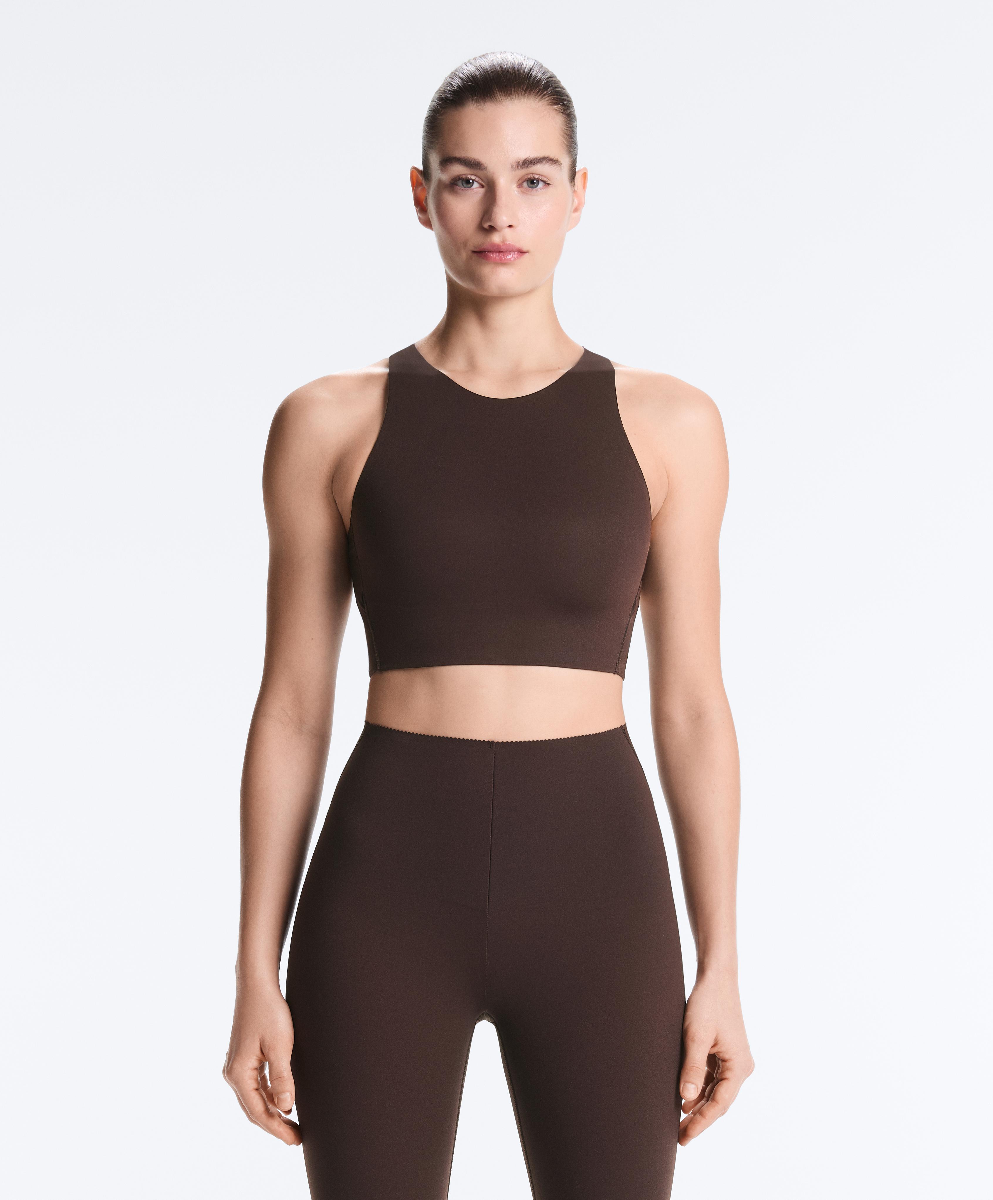 Light Touch crossover back tank top — Dark chocolate