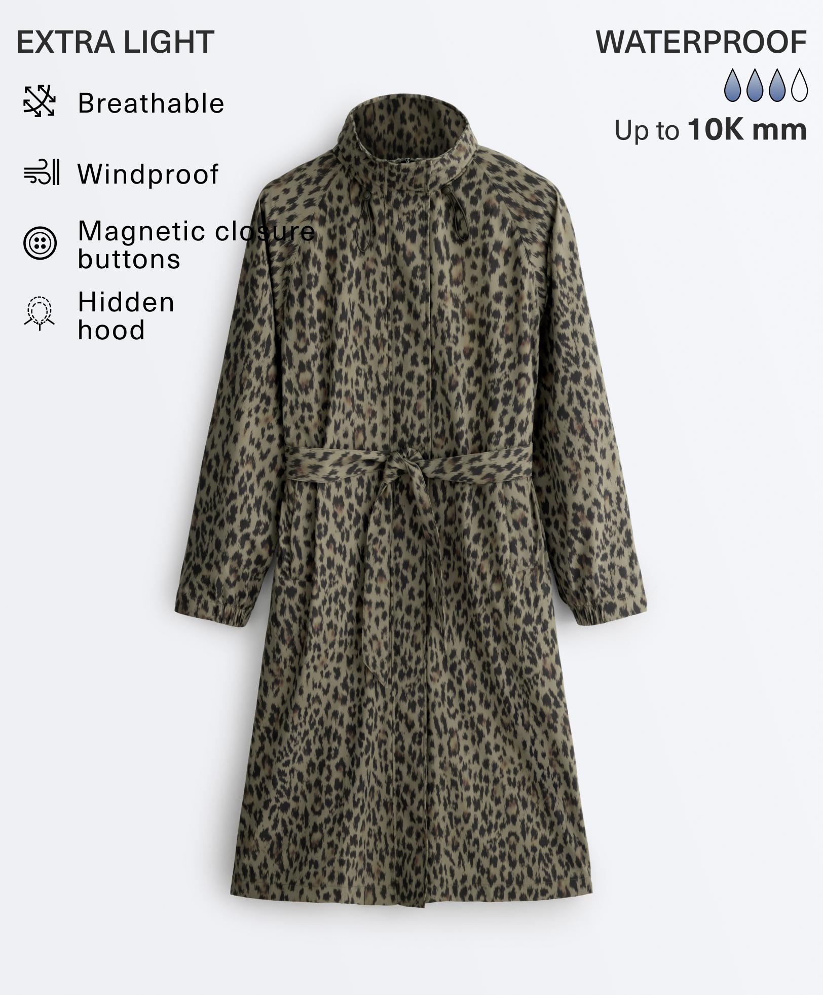Long extra lightweight 10k waterproof jacket — MID KHAKI