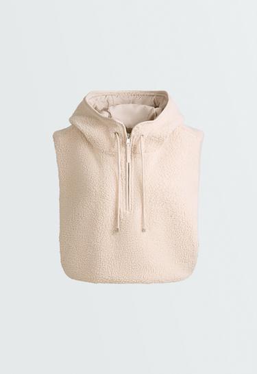 Faux-shearling hooded gilet — CREAM 6