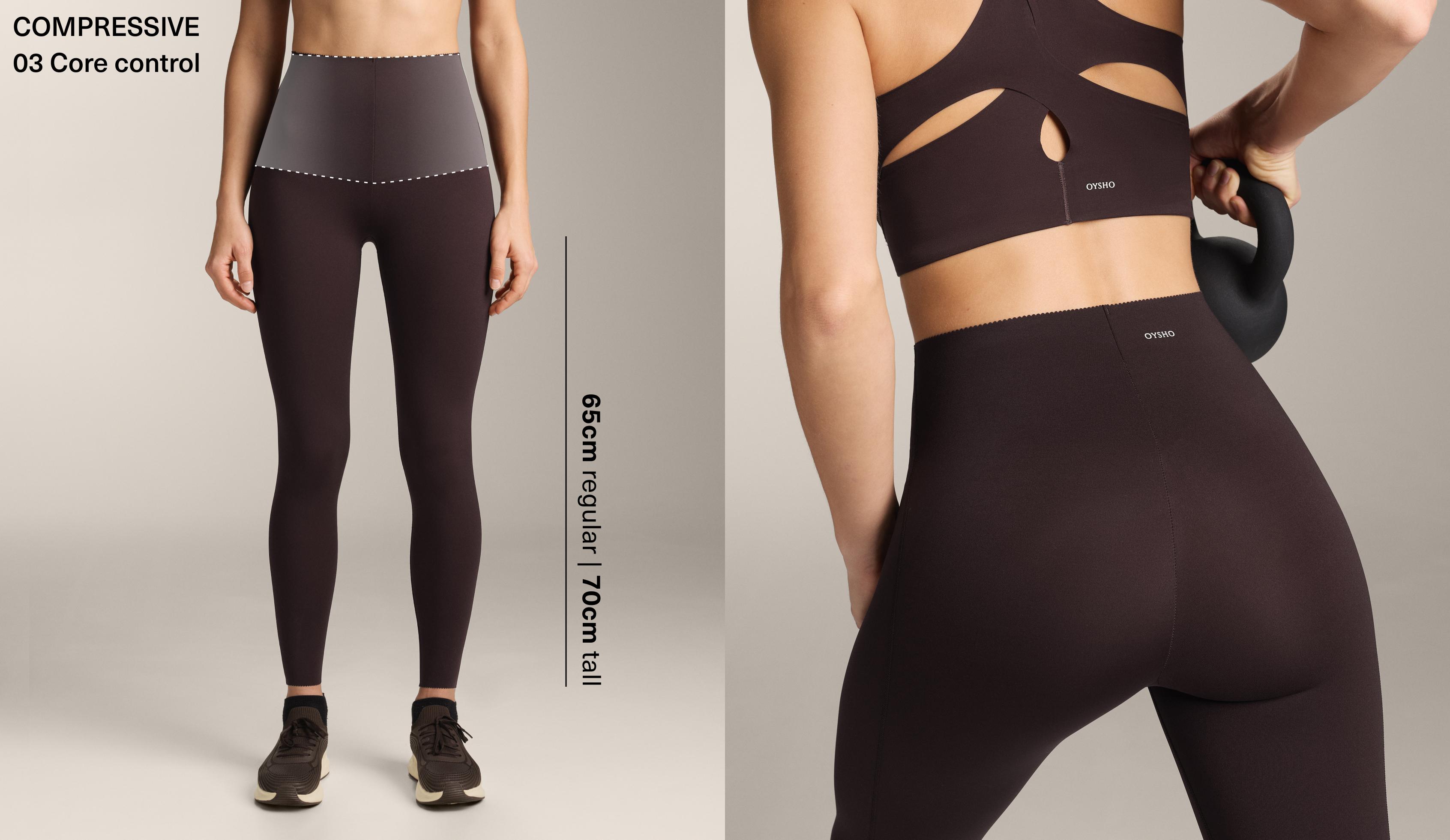 High rise Compressive core control ankle-length leggings