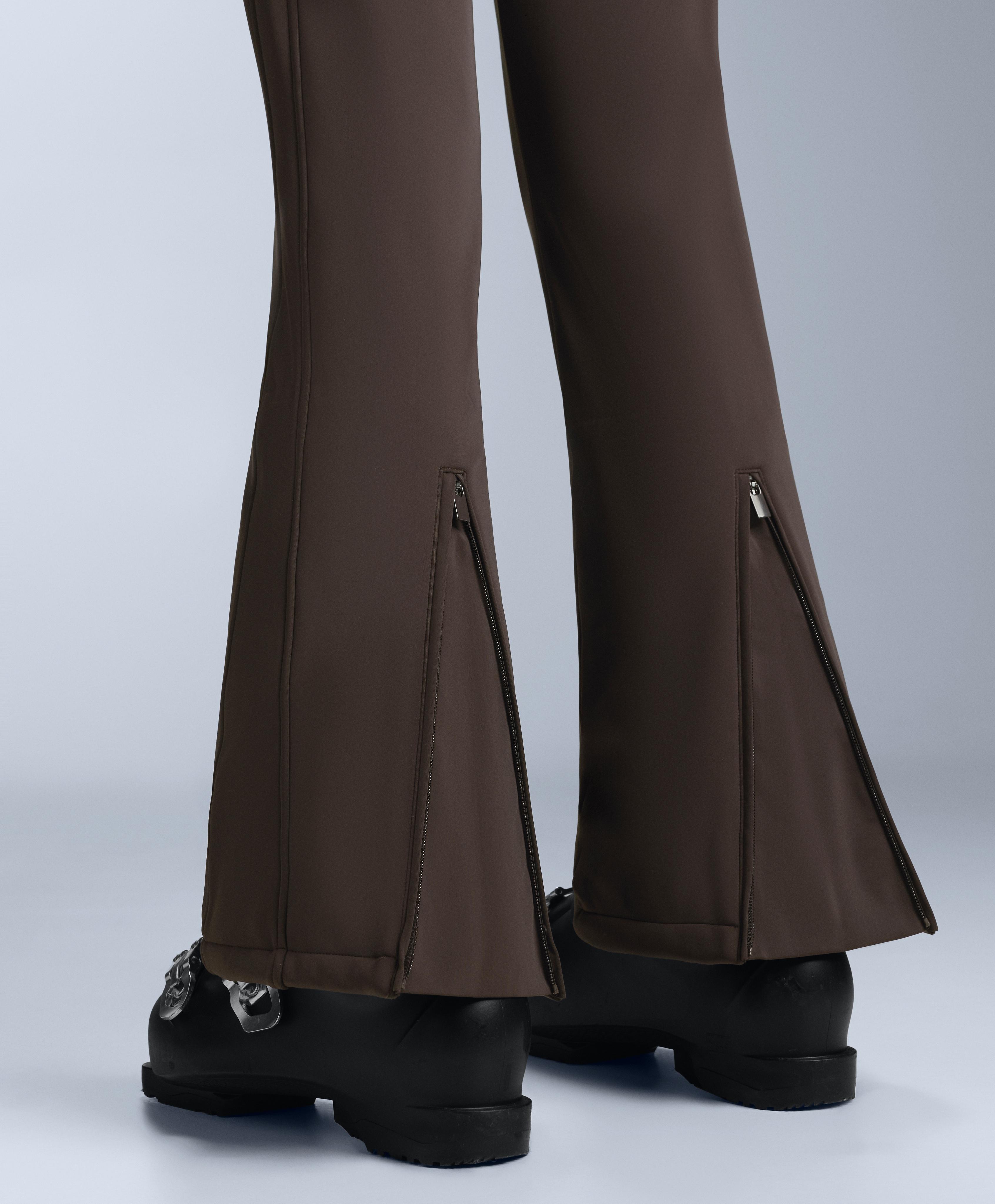 Water-resistant colour-block fitted stretch SKI jumpsuit — PALE MINK