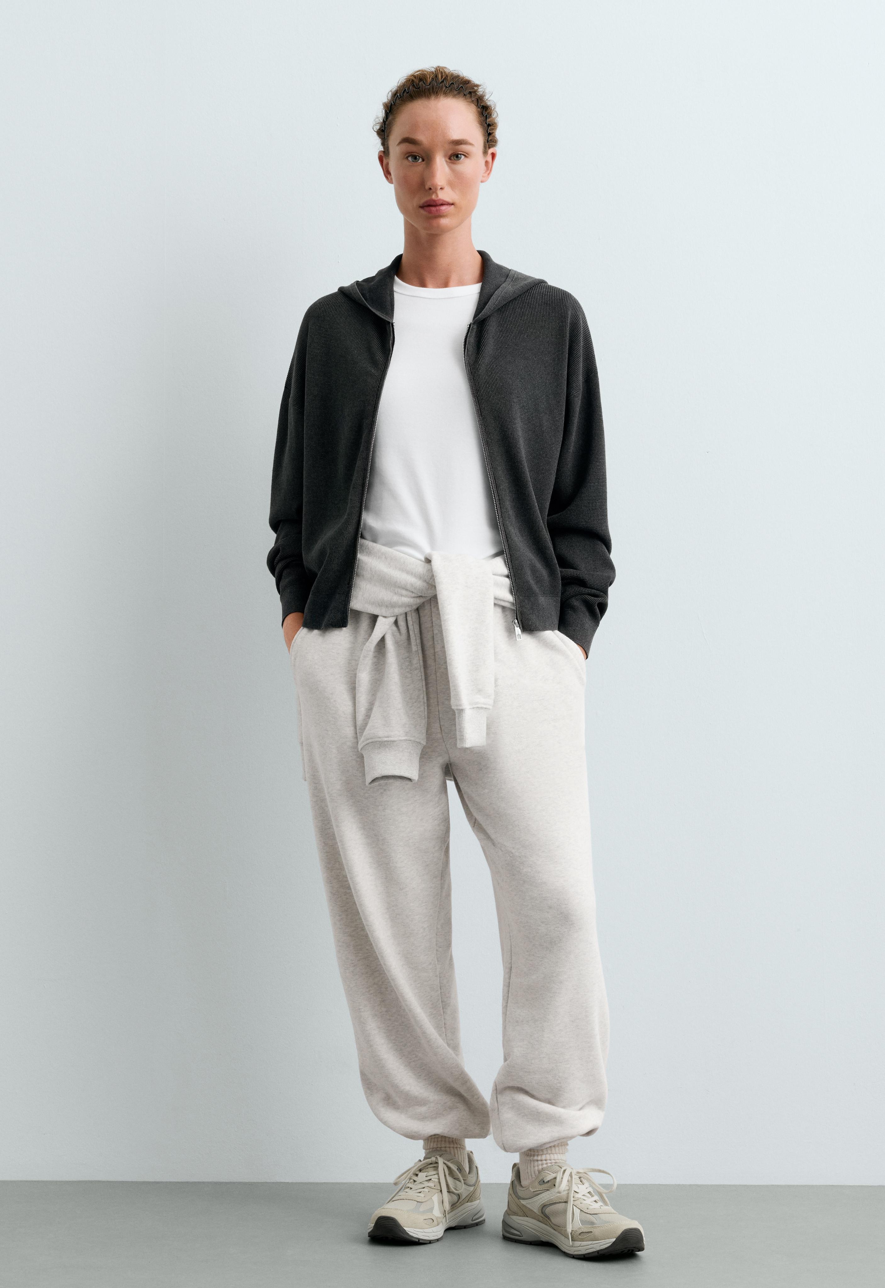 Hooded waffle knit jacket Hooded waffle knit jacket