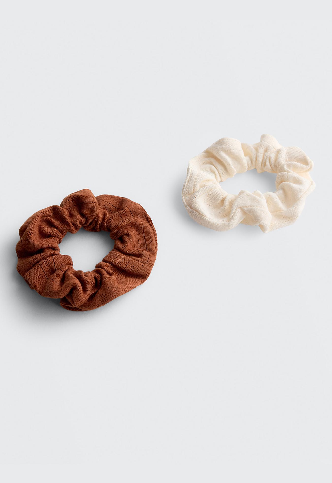 2 pack 100% cotton scrunchies — BURNT ORANGE