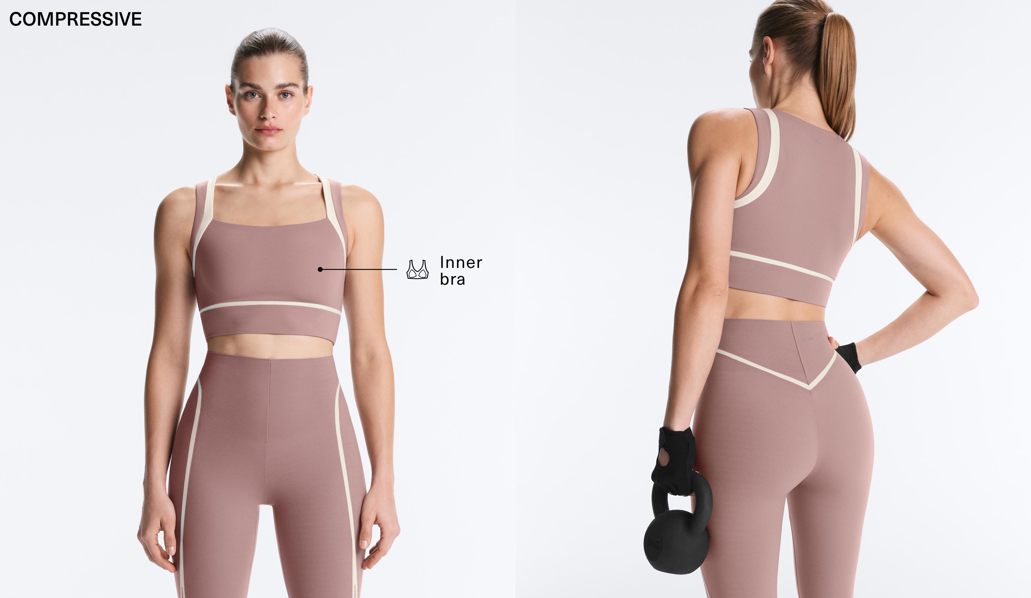 Compressive contrast tank top — DARK LILAC