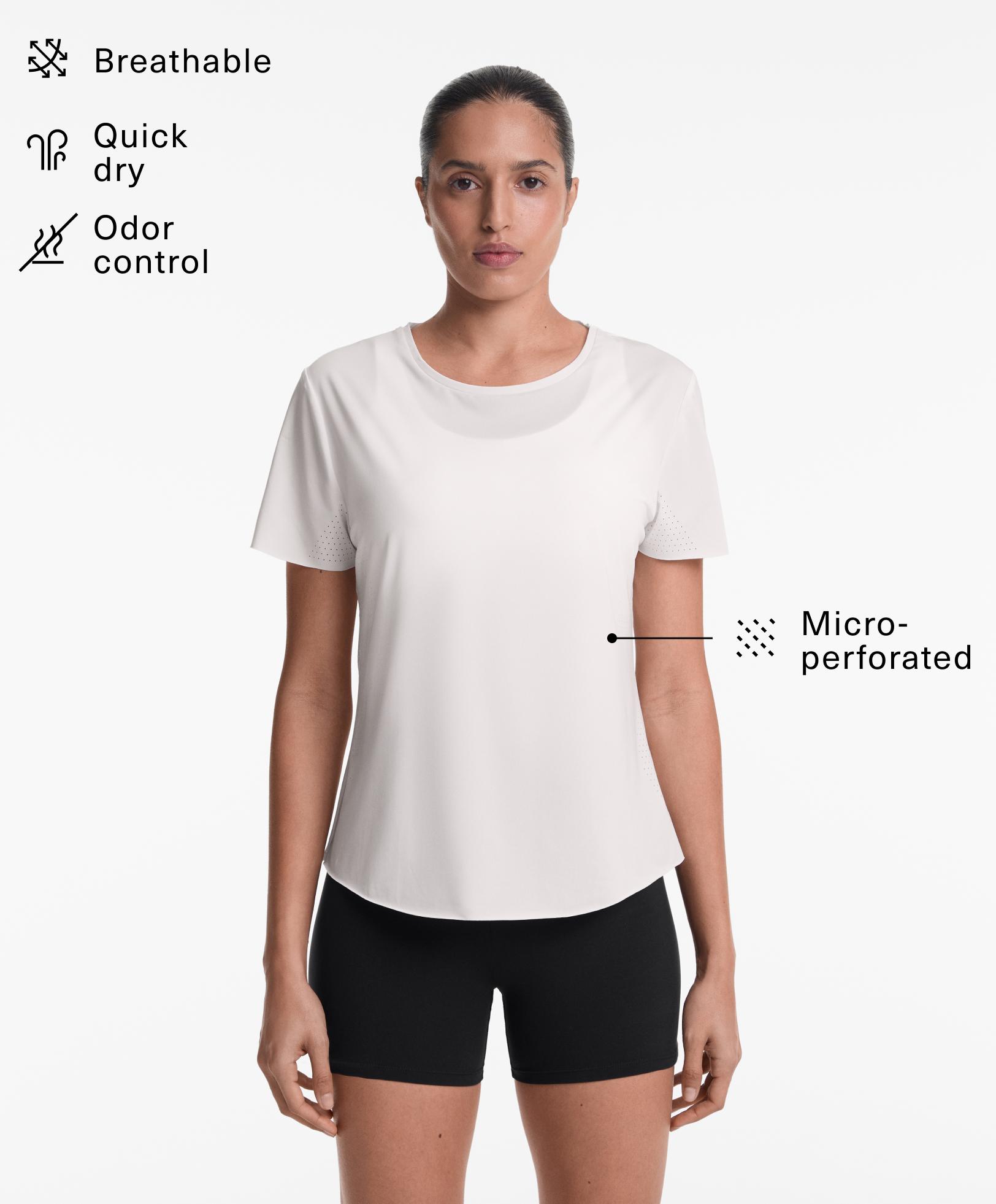 T-shirt technique à manches courtes et microperforations T-shirt technique à manches courtes et microperforations