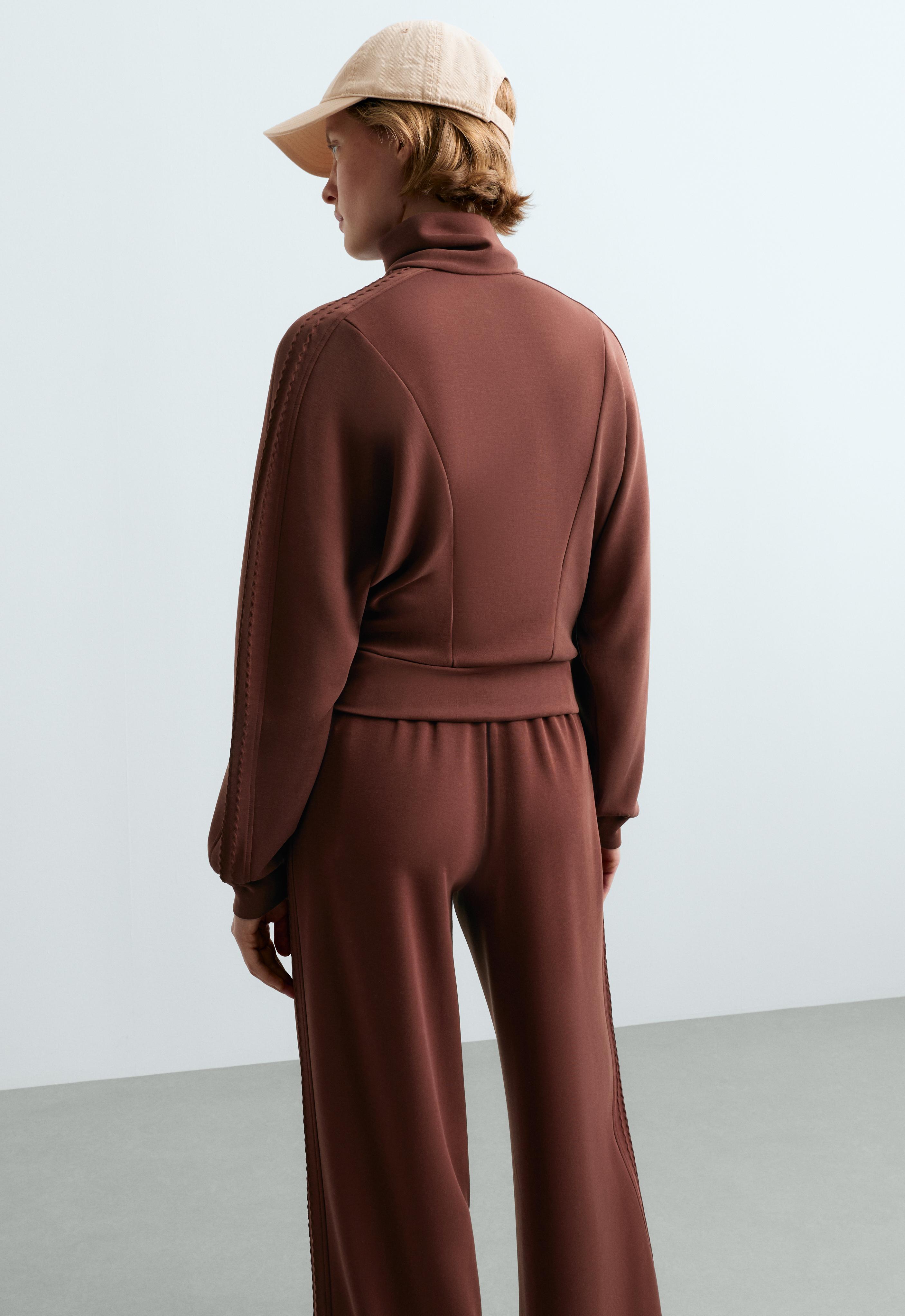 Soft-touch modal bomber jacket — TERRACOTTA