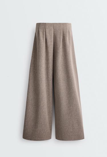 Mottled wide-leg trousers — BROWN-GREY MELANGE 6