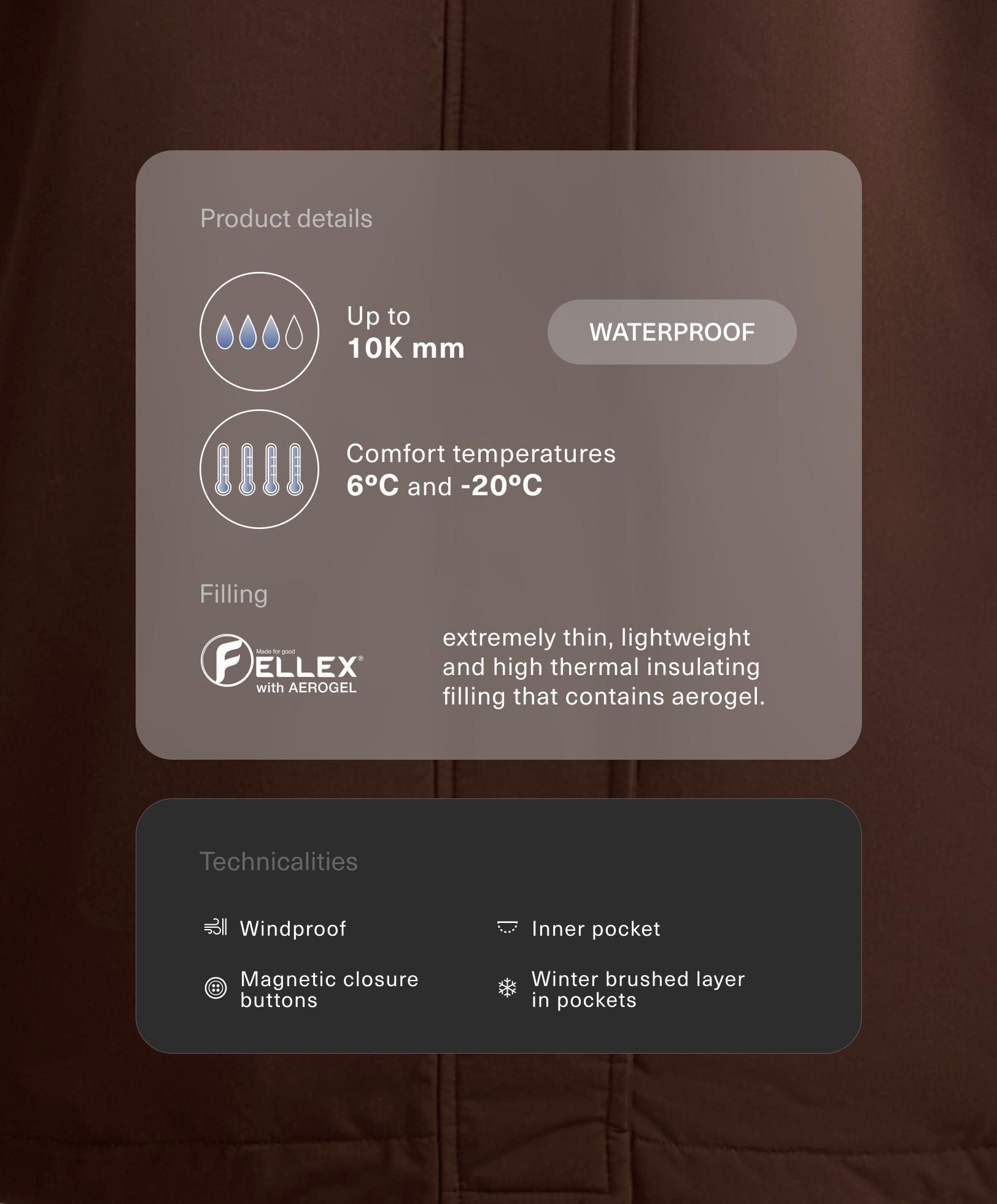 FELLEX® with AEROGEL 10k waterproof long padded jacket