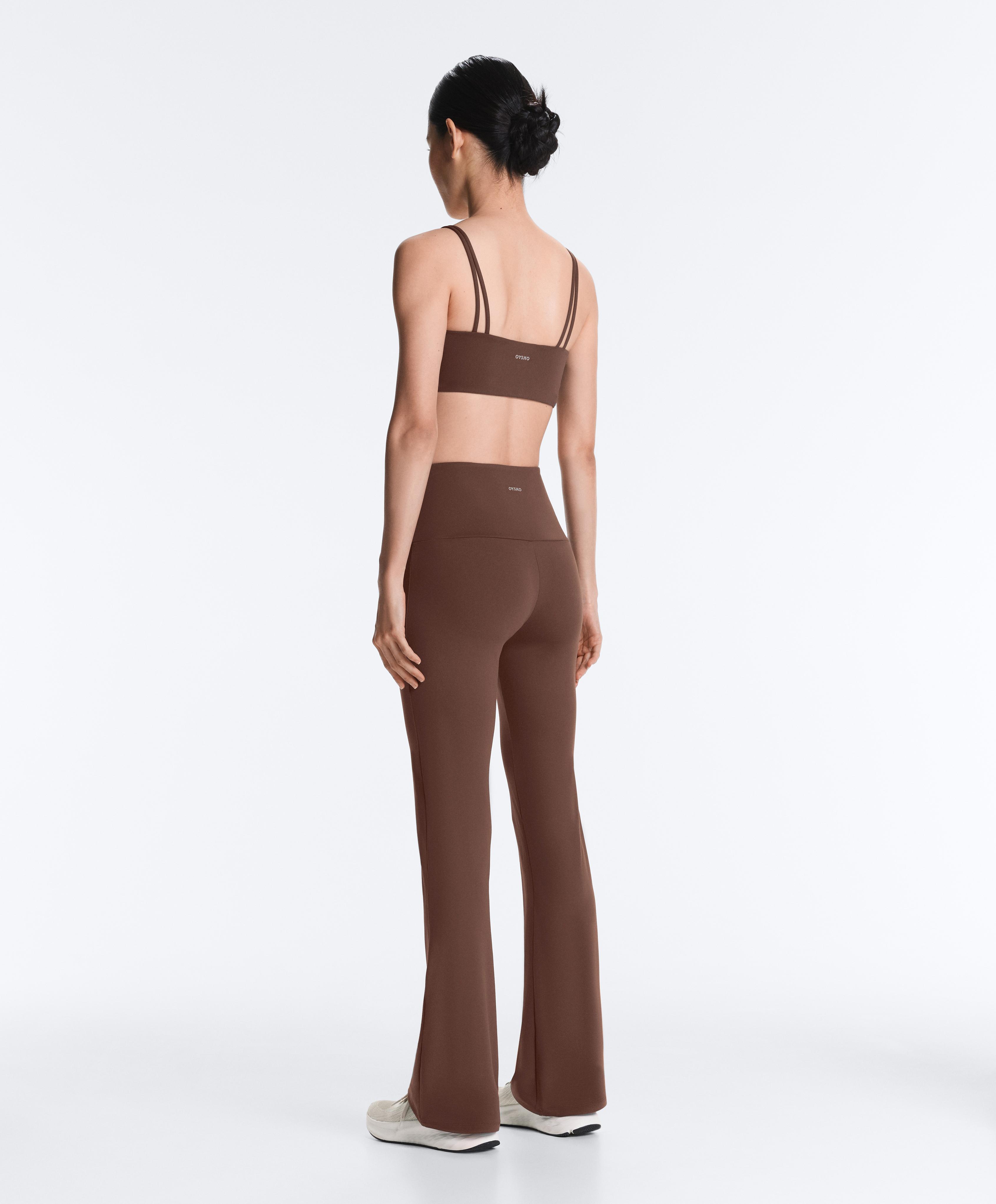Brown comfortlux high rise flare total look