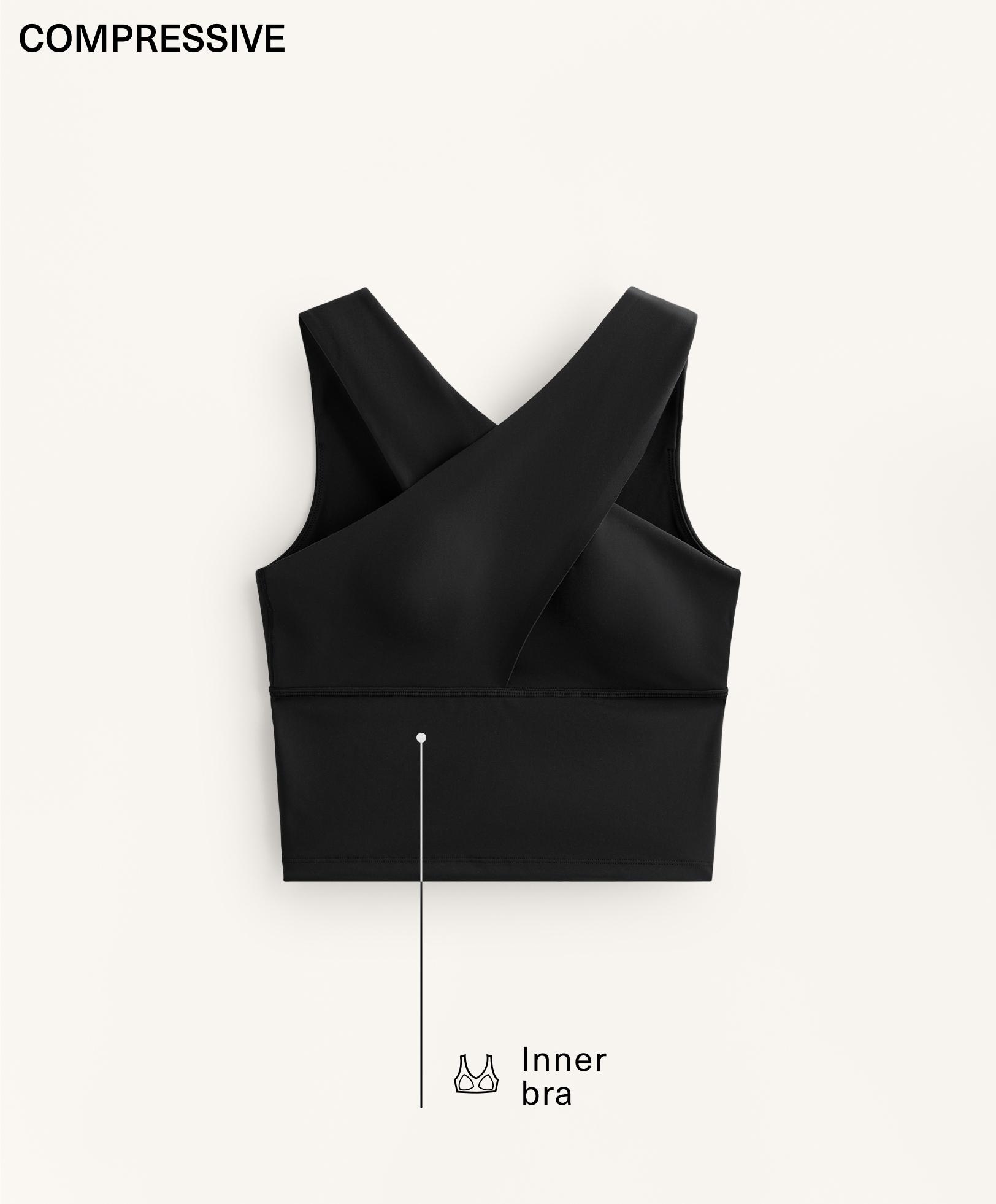 Compressive crossover tank top