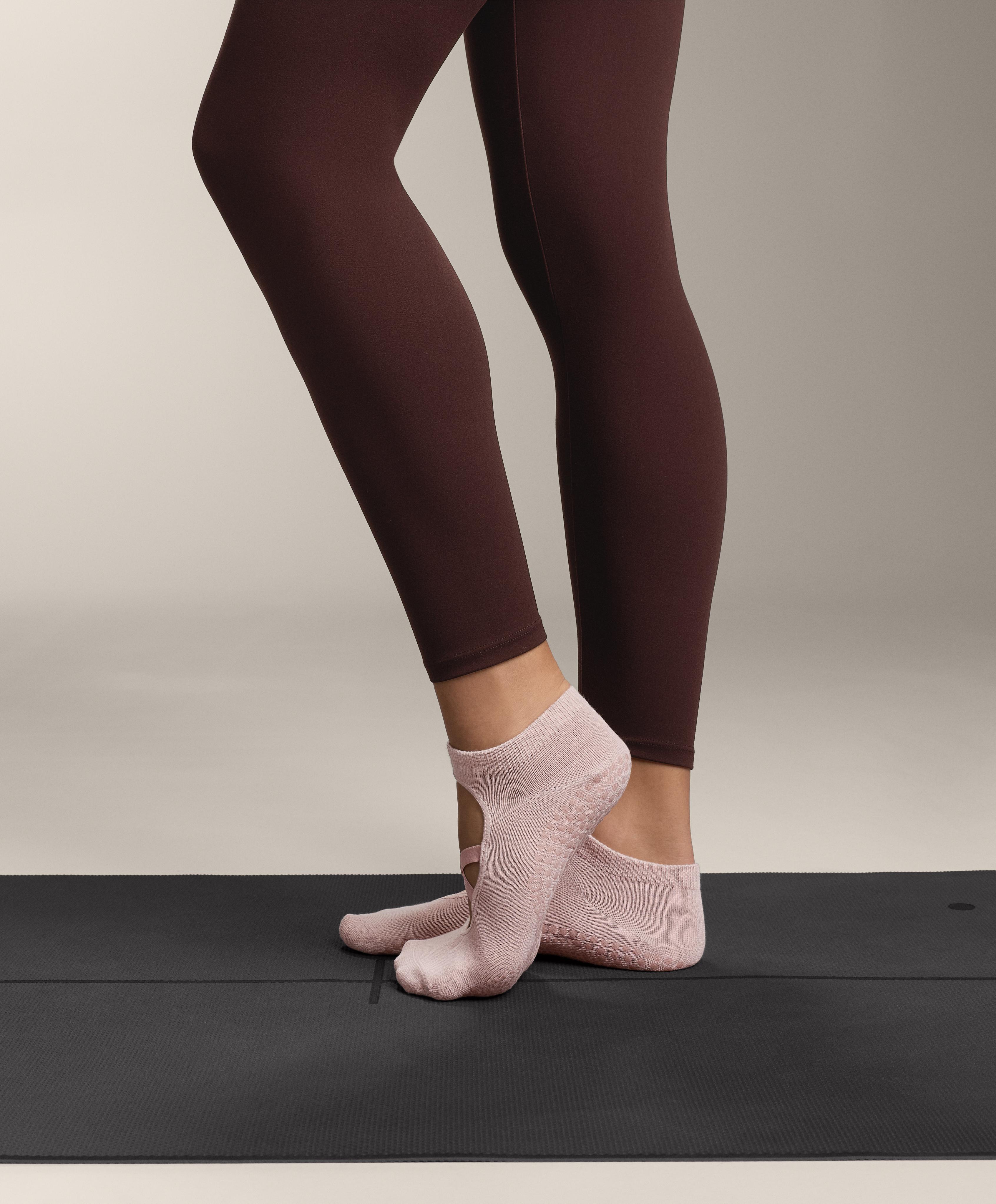 2 pairs of cotton blend yoga and Pilates socks with crossover straps - Sale