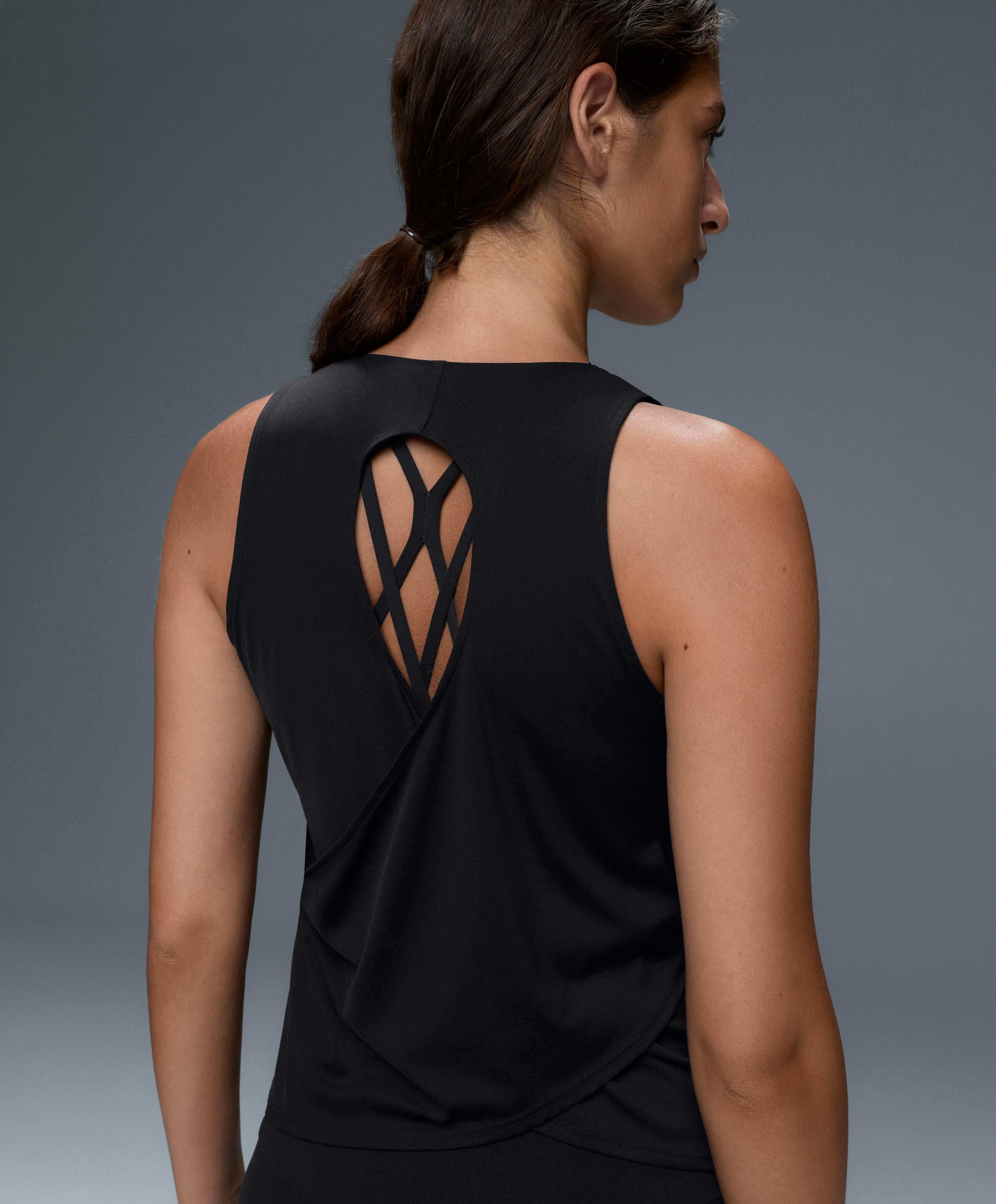 Comfortlux cross-back T-shirt — BLACK