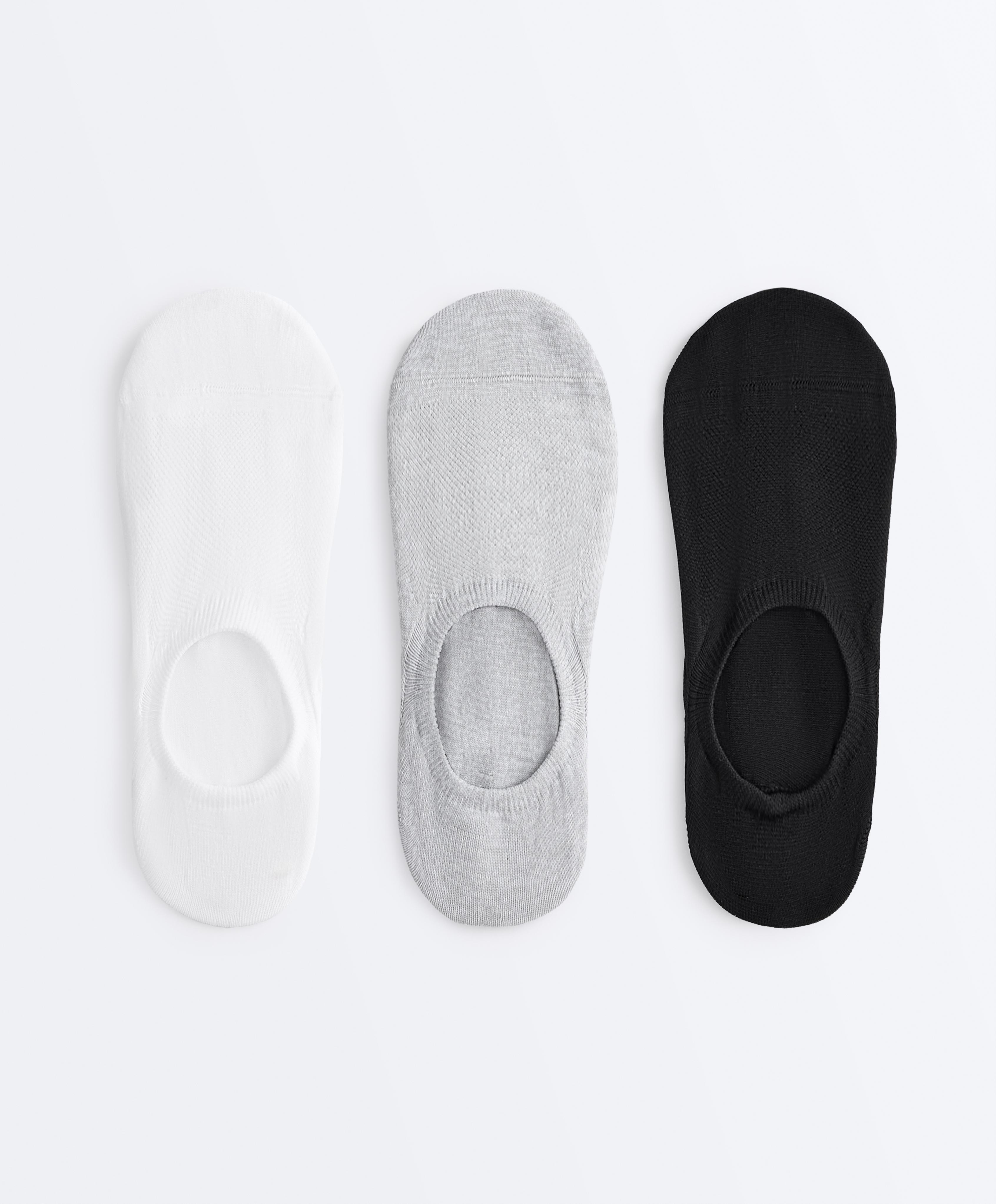 3-pack high-cut polyamide blend invisible trainer socks