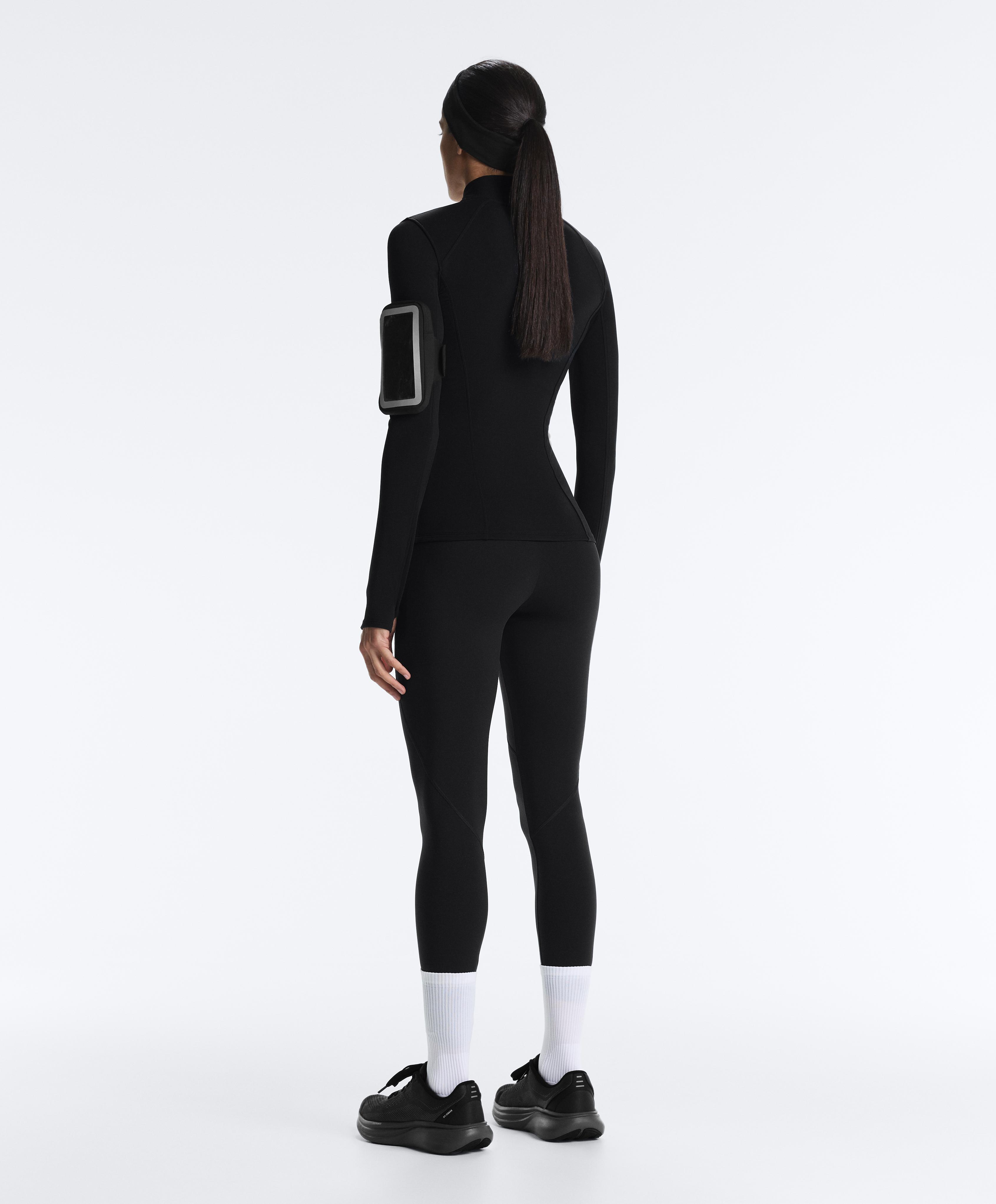 Long light warm technical jacket — BLACK