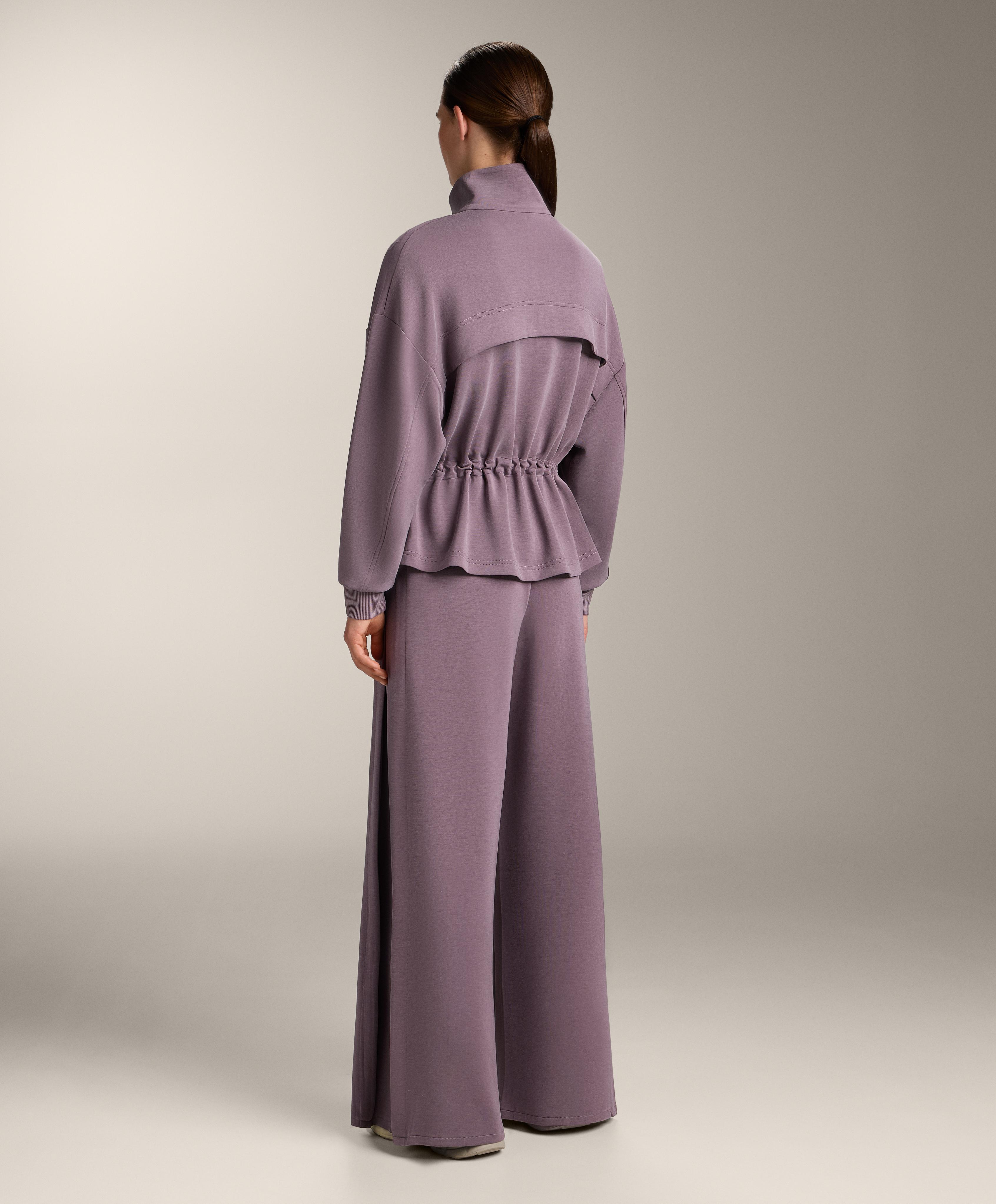 Lilac modal total look with wide side pleat Lilac modal total look with wide side pleat