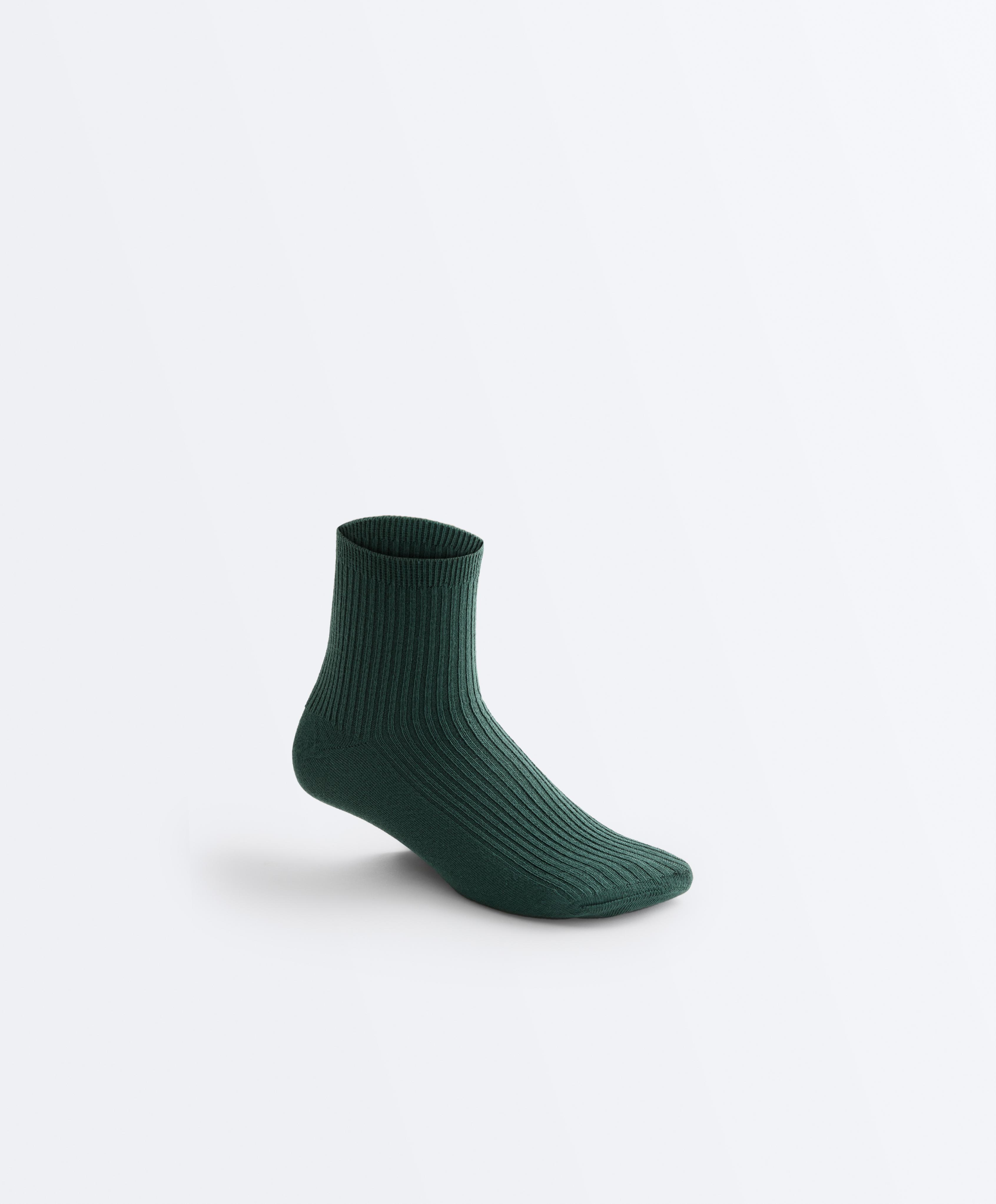 5 pairs of cotton blend quarter socks — SEA GREEN