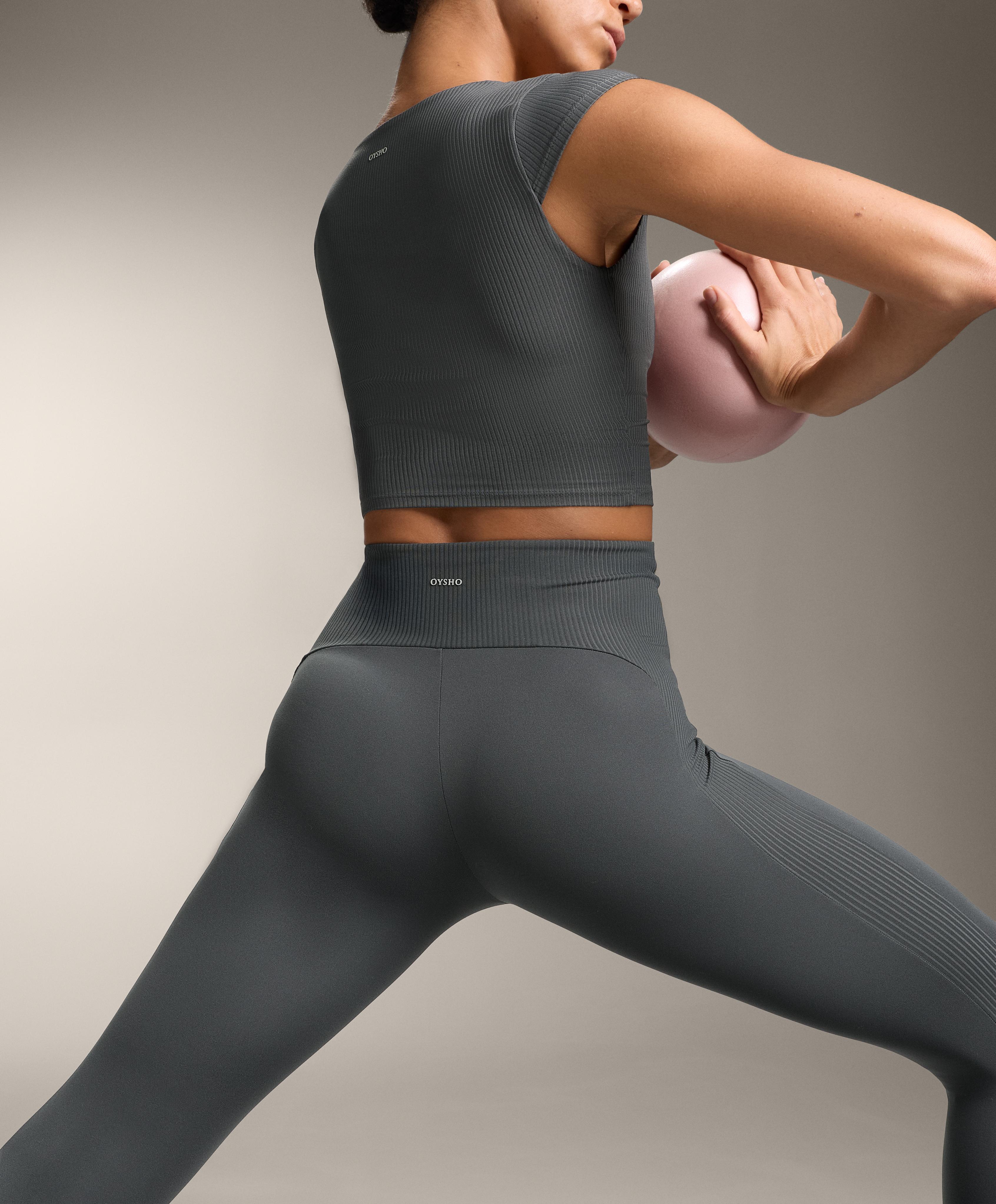 Comfortlux high-rise ankle-length rib leggings