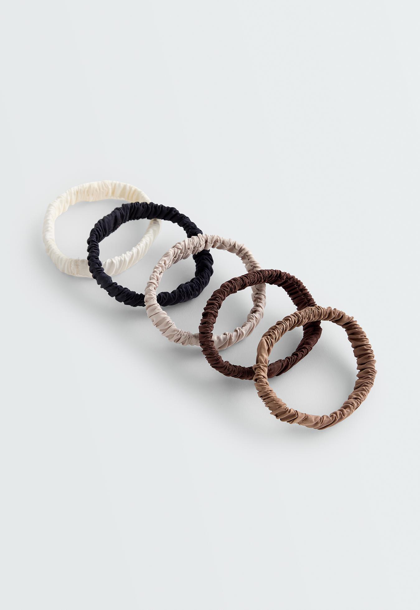 5 twist effect scrunchies — GRAPHITE