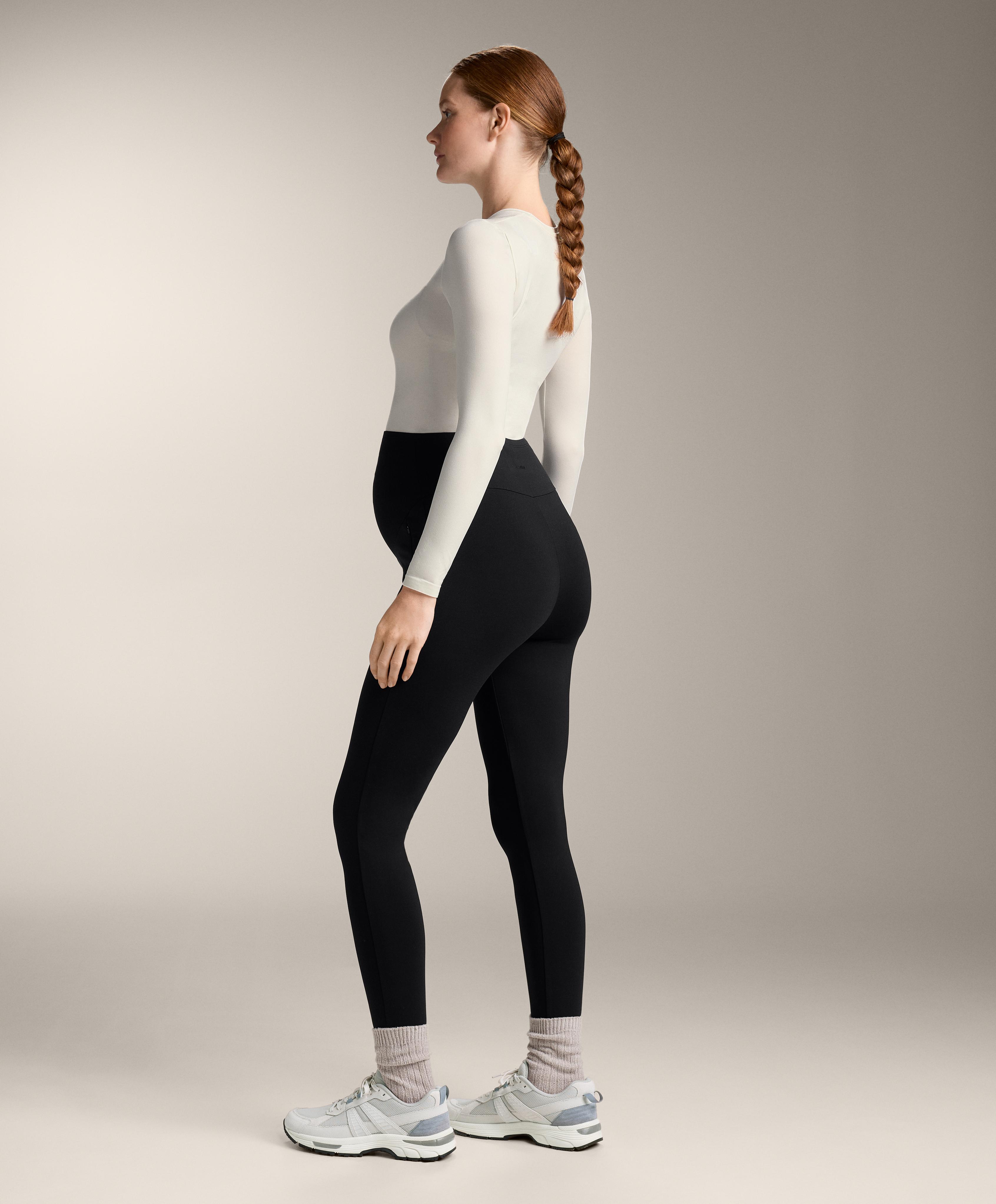 70cm warm maternity ankle-length leggings — BLACK