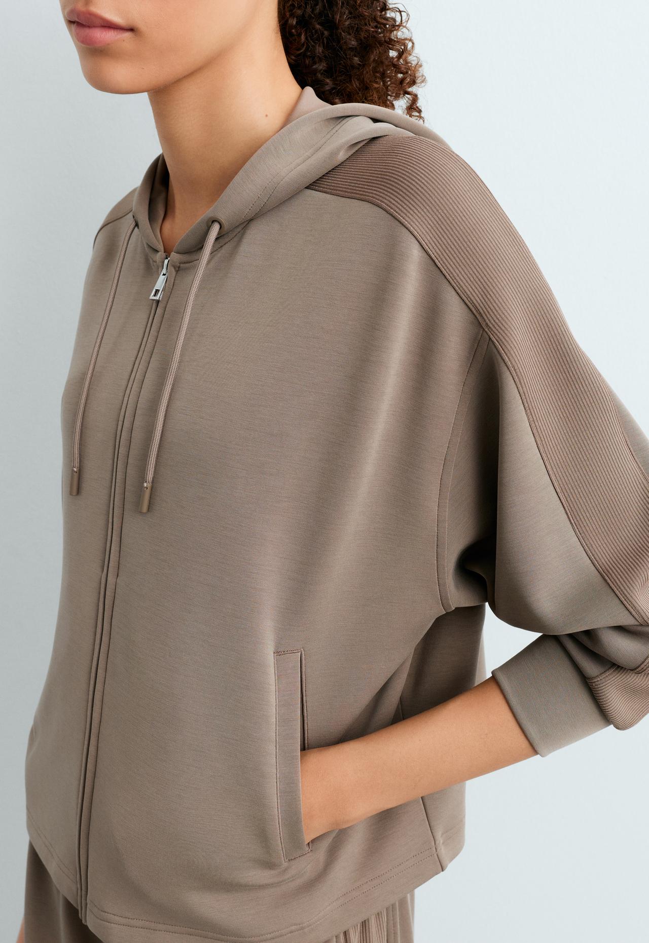 Short hooded jacket with modal — MINK