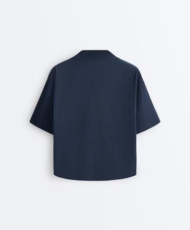 100% cotton poplin polo shirt — NAVY BLUE 7