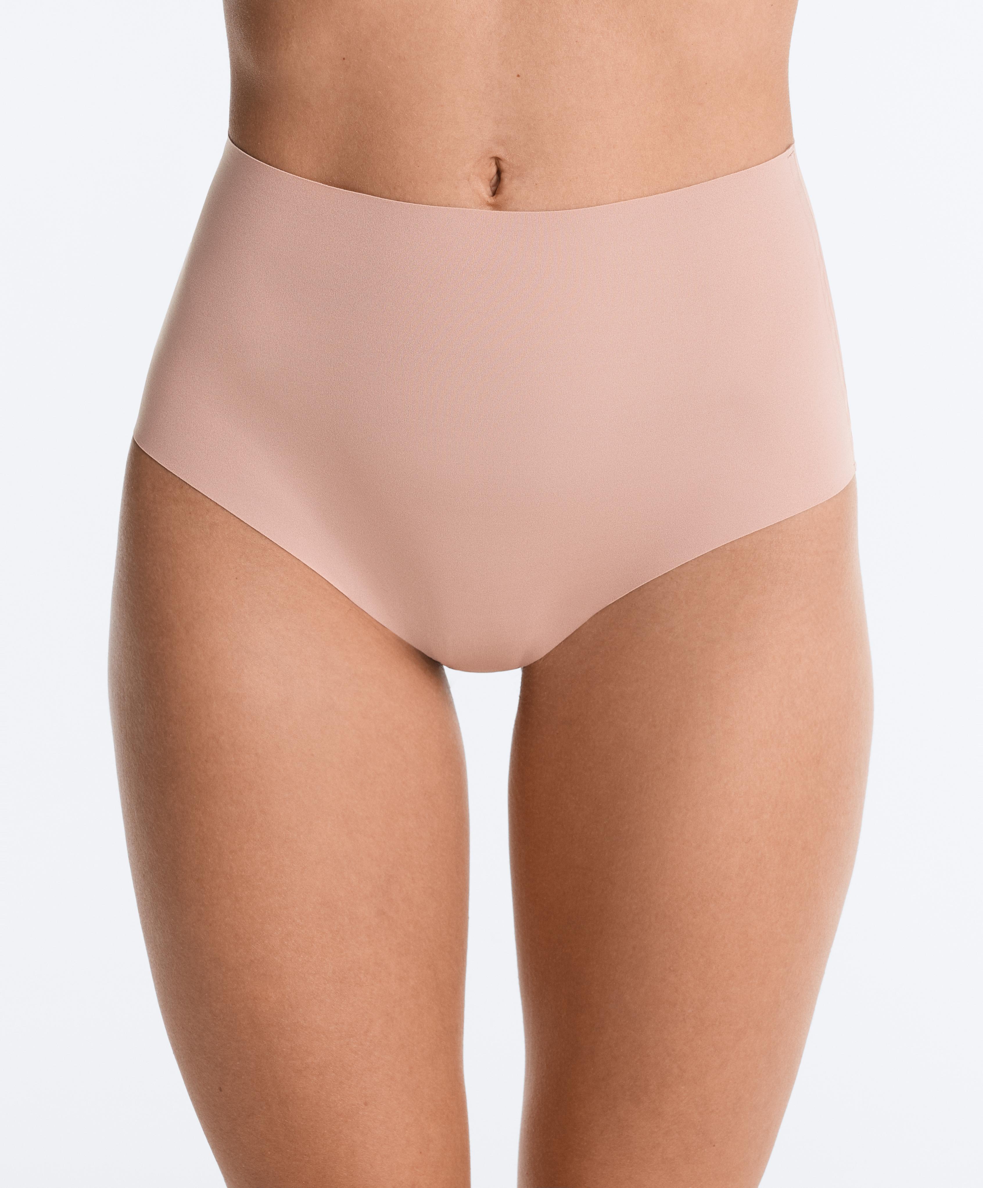 2 invisible polyamide blend medium-support high-rise briefs — DARK BROWN