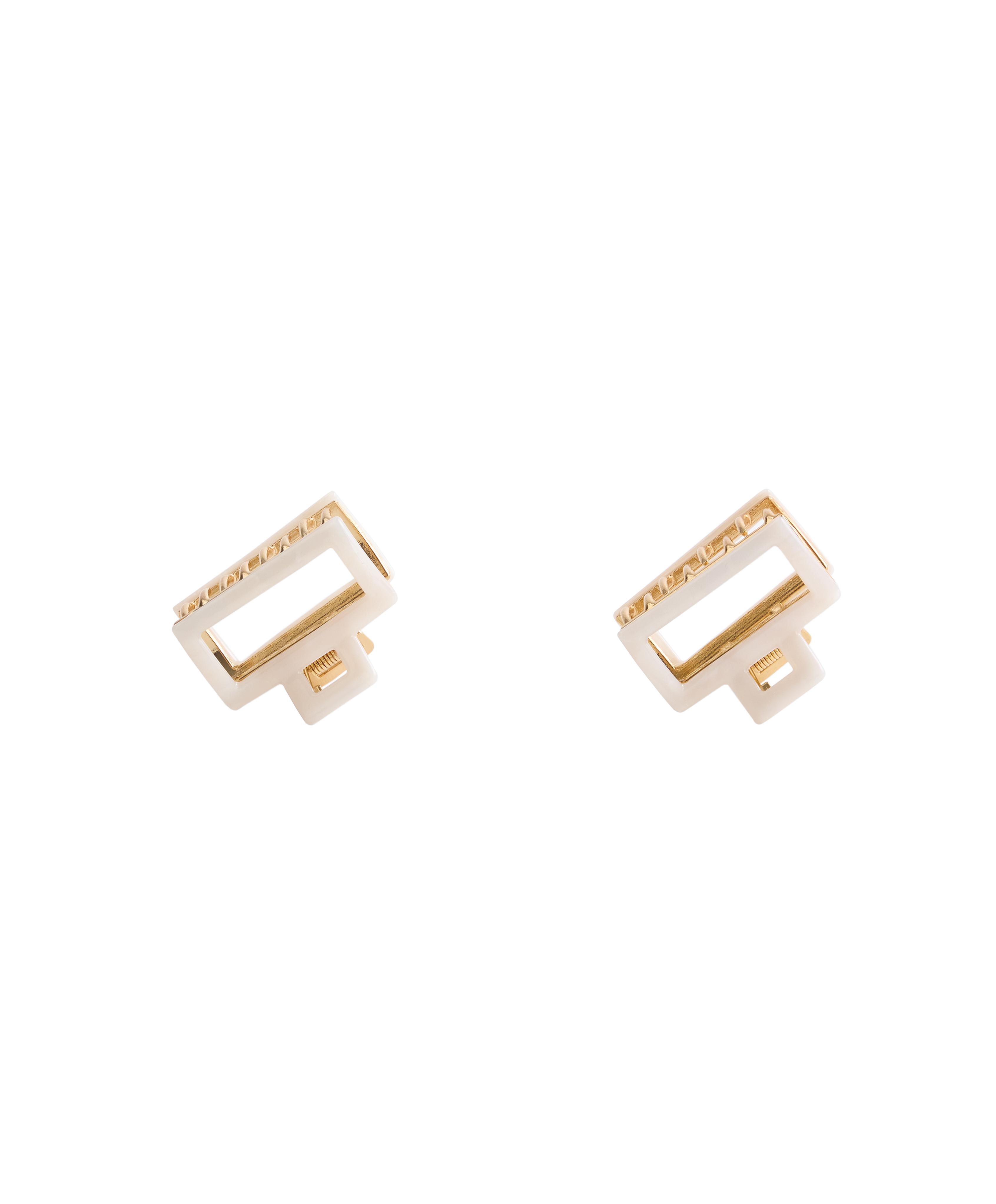 2 square metallic hair clips — QUARTZ