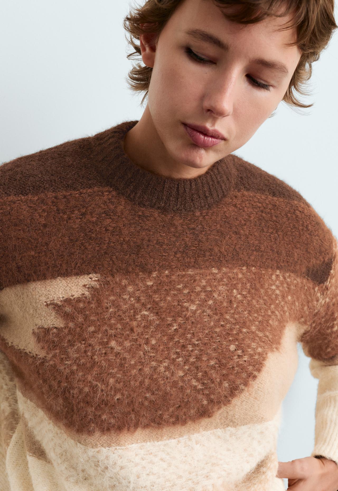Knit jacquard jumper — ECRU