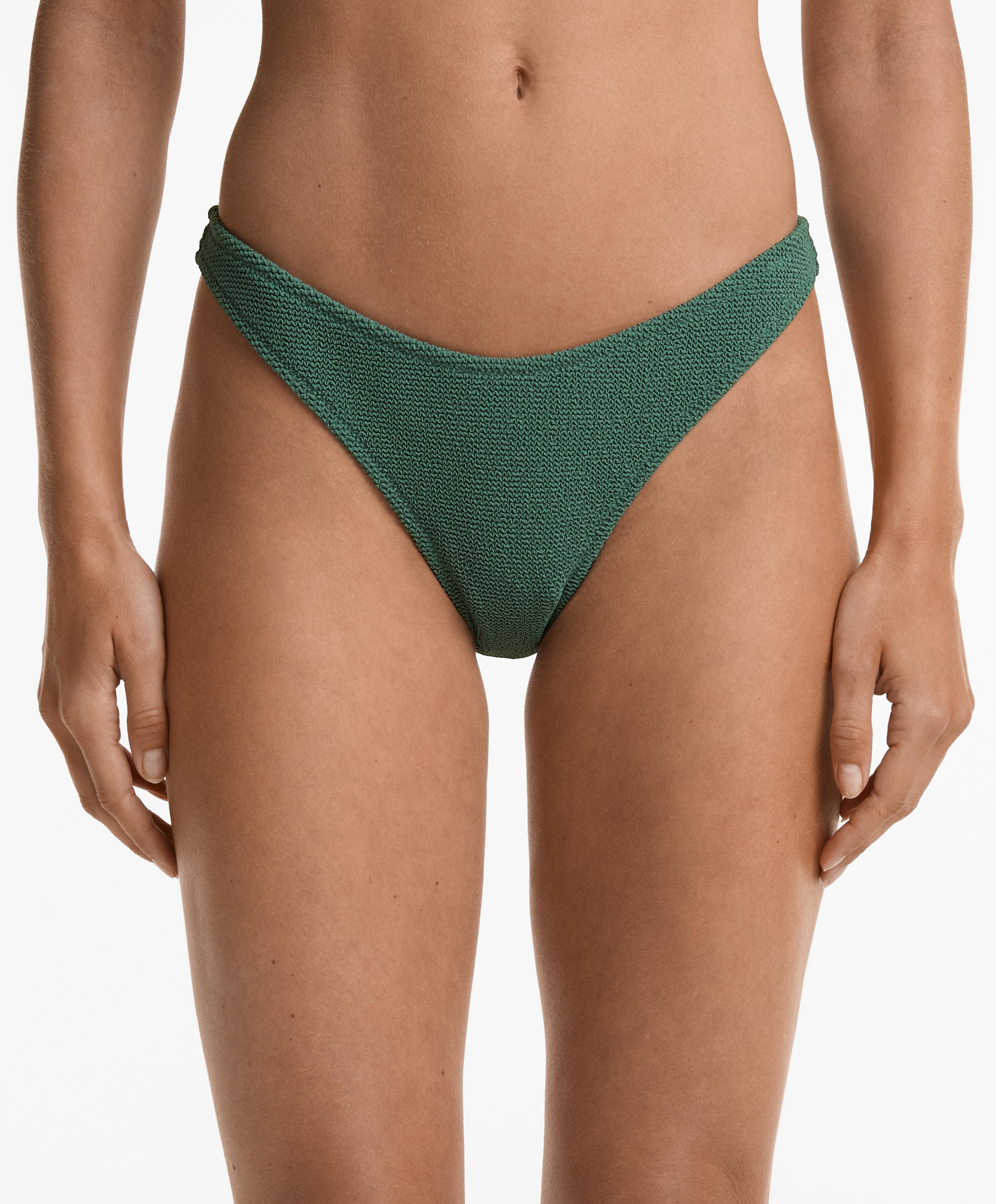 Bas de bikini à couvrance moyenne crinkle coupe U