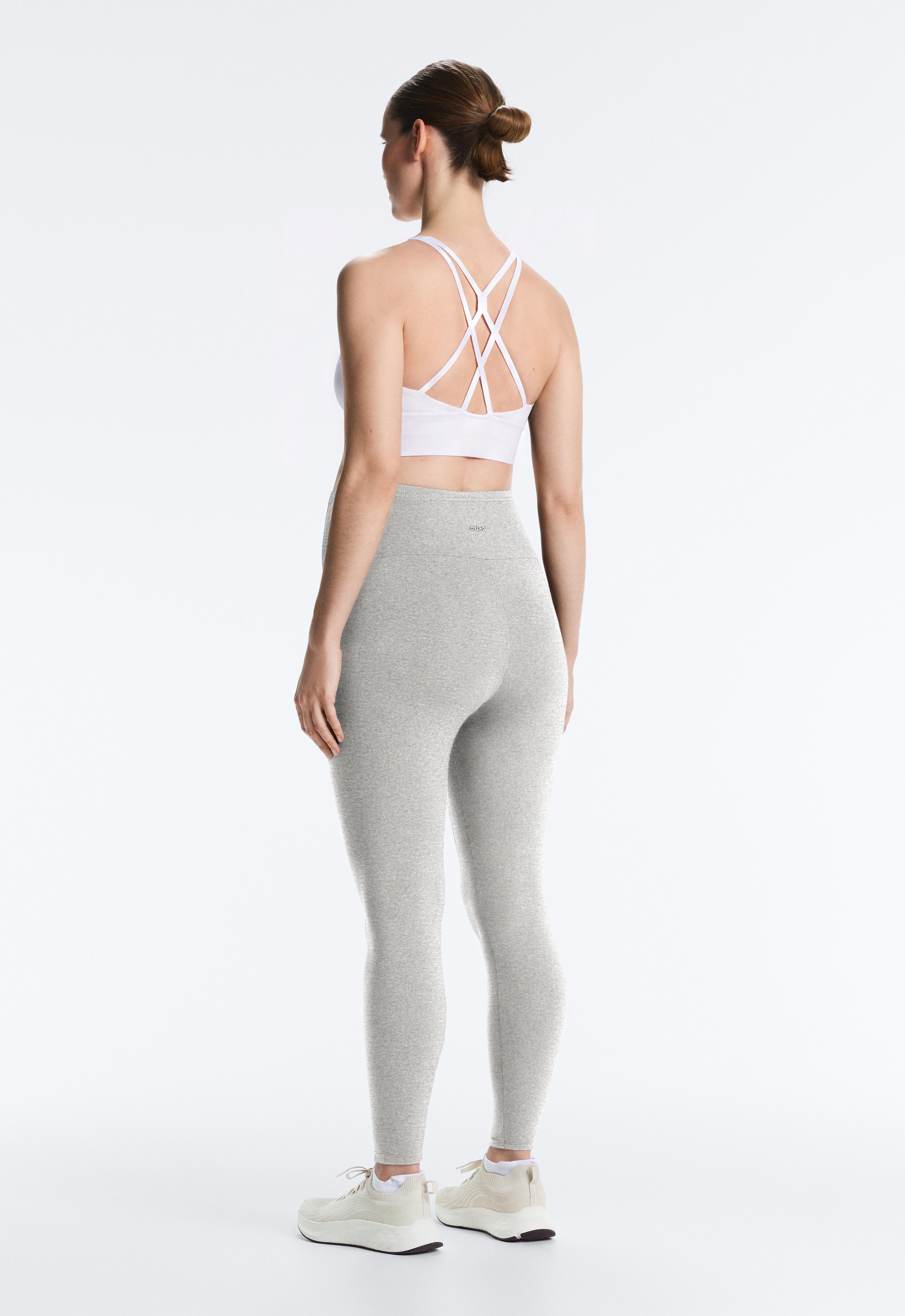 Comfortlux 65cm heathered maternity leggings — PALE GREY