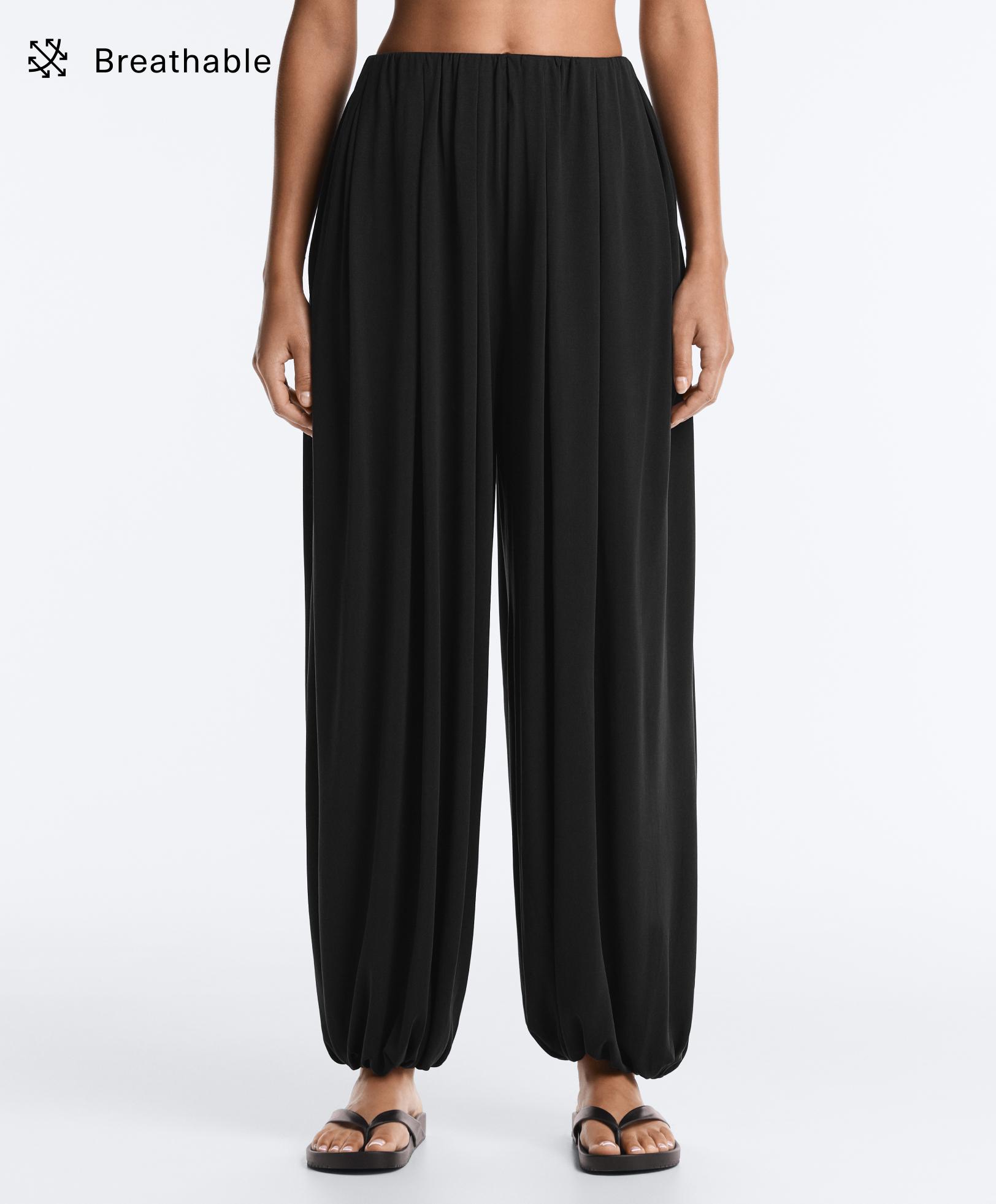 Modal blend Balloon trousers — BLACK
