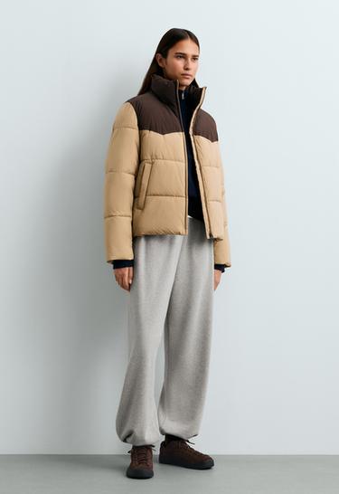 Water-repellent contrasting primaloft® padded jacket — PALE CAMEL 1