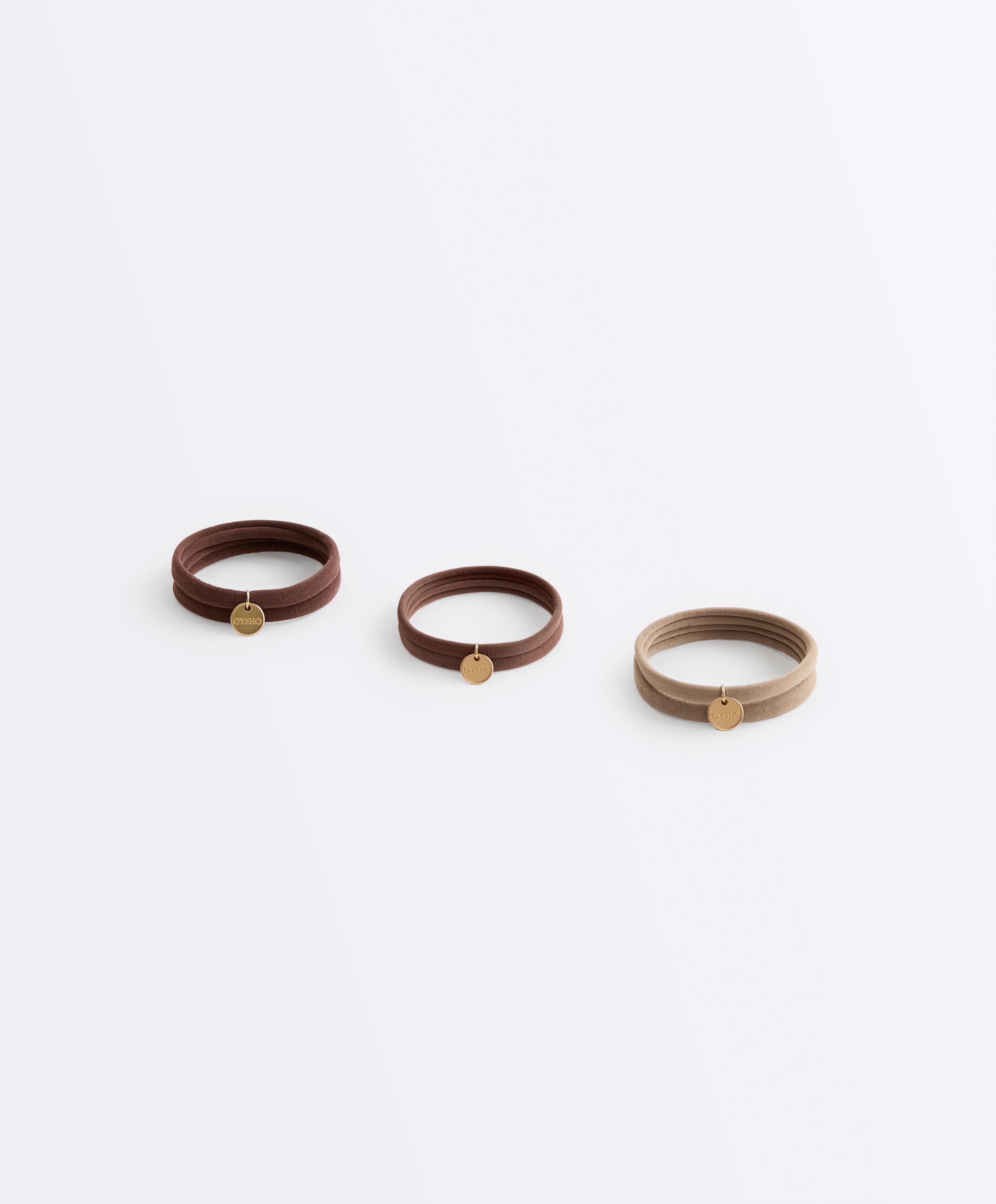 6 Oysho plaque hair ties