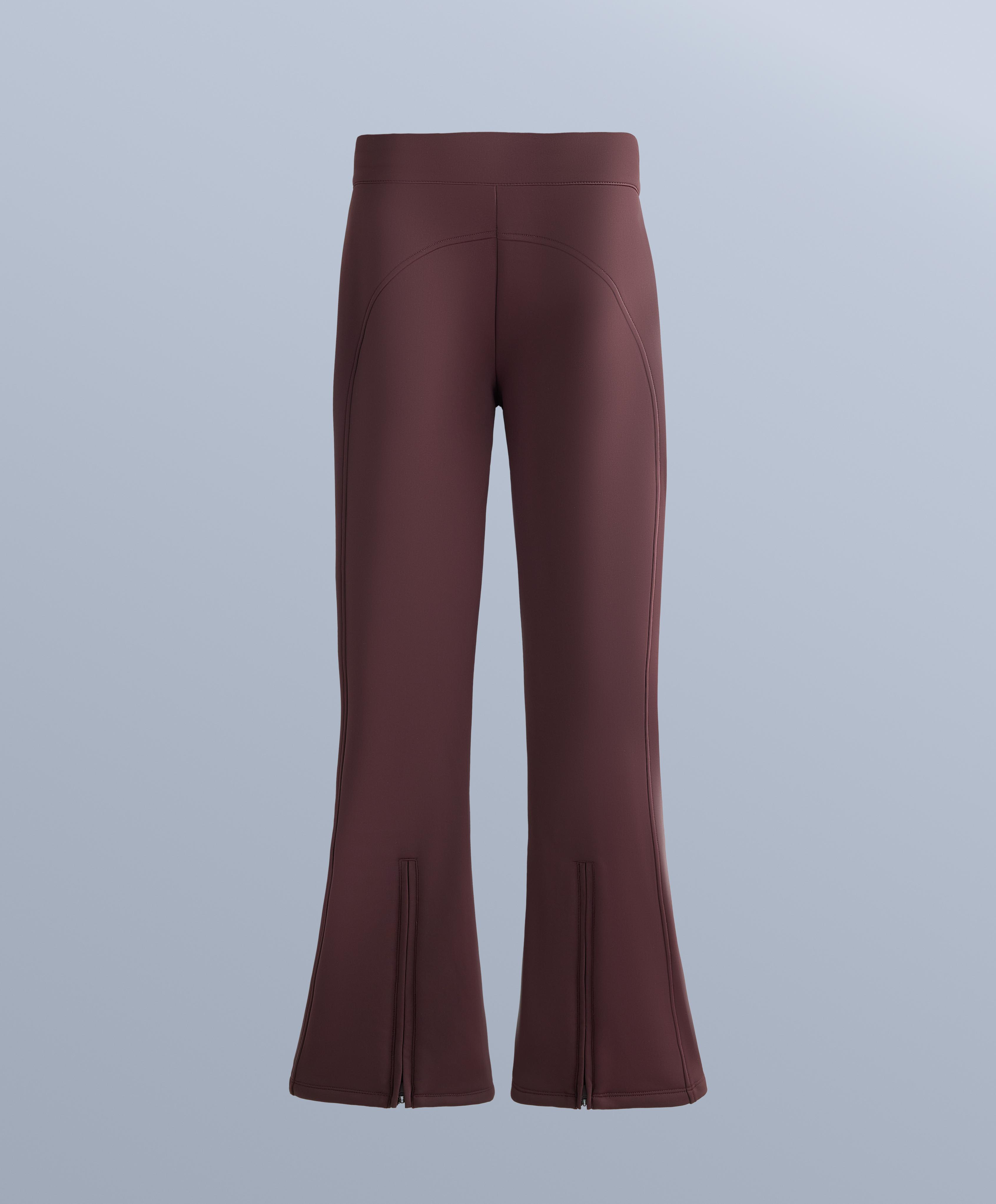 Water-resistant flare stretch SKI trousers — DARK WINE RED