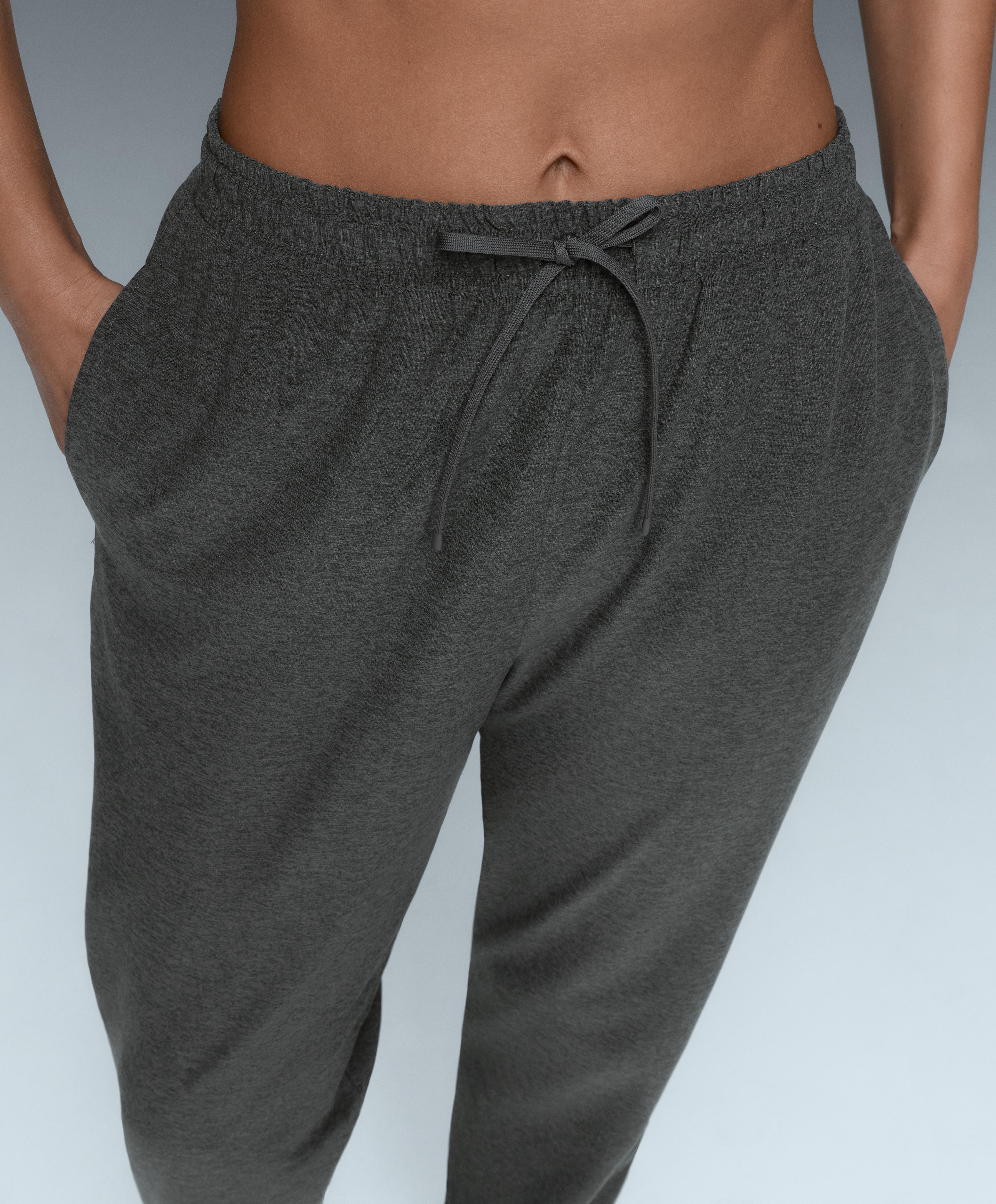 Comfortlux slim fit heathered jogger trousers — DARK GREY MELANGE