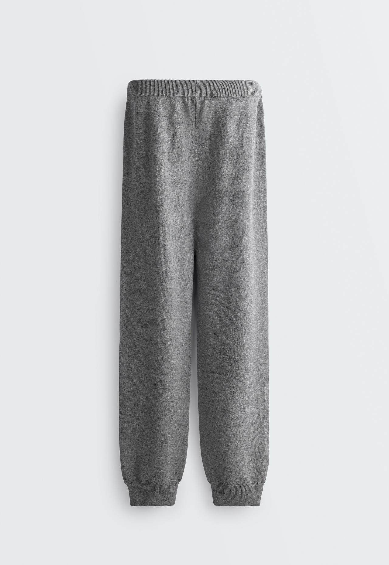 Cotton-blend knit joggers — MOTTLED GREY MELANGE