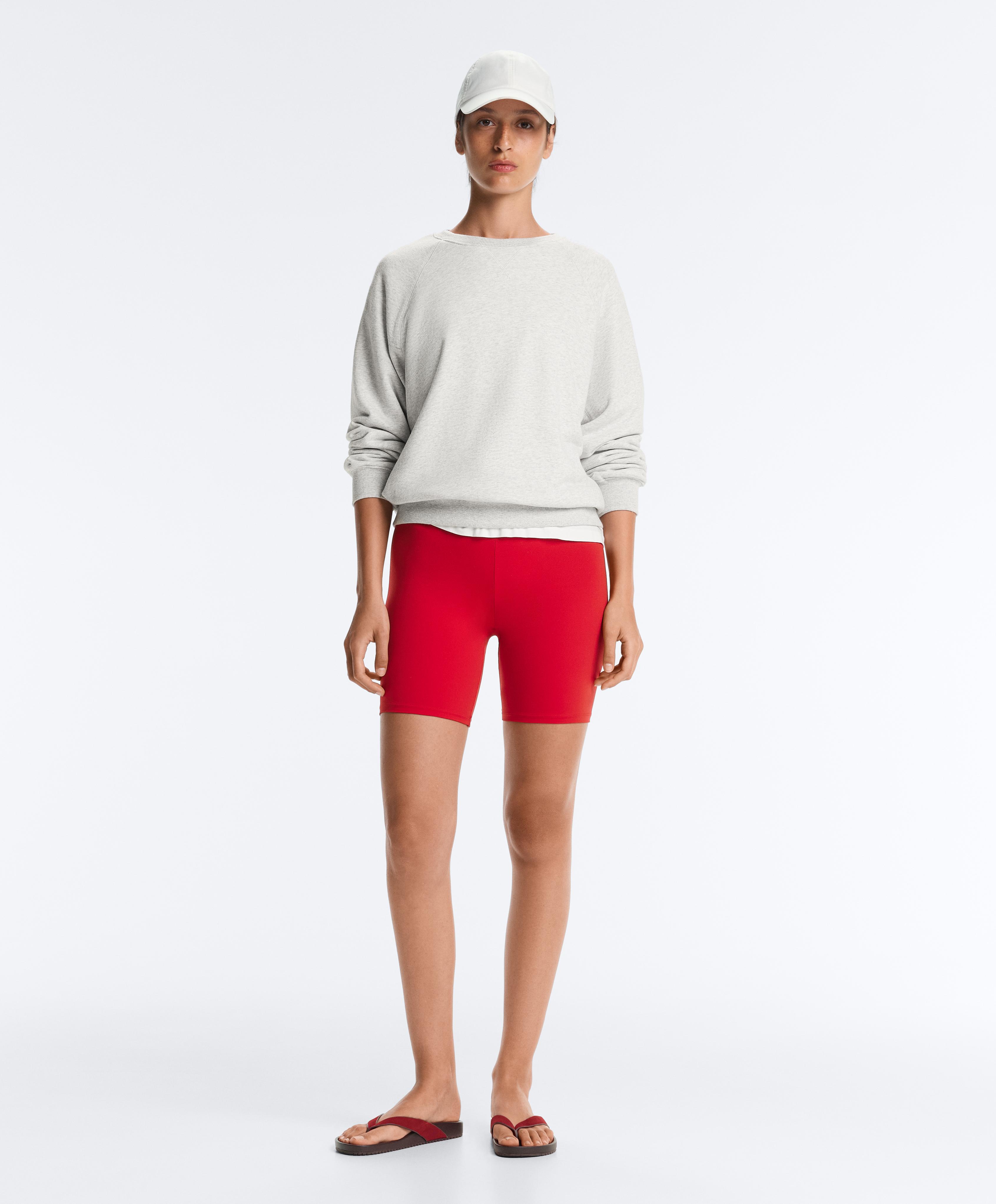 Comfortlux high-rise 20cm biker leggings — STRONG RED
