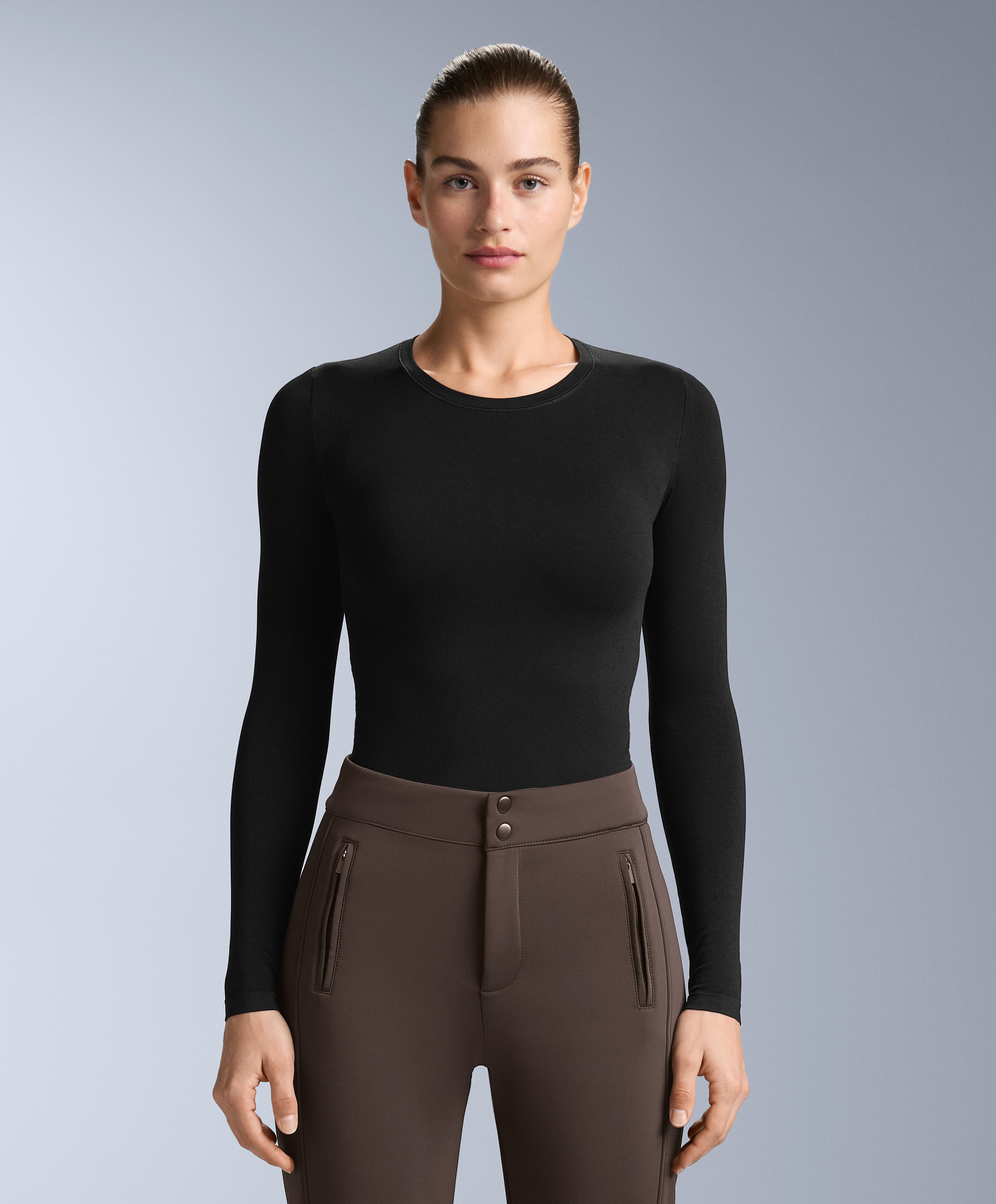 Seamless thermal base layer T-shirt — BLACK