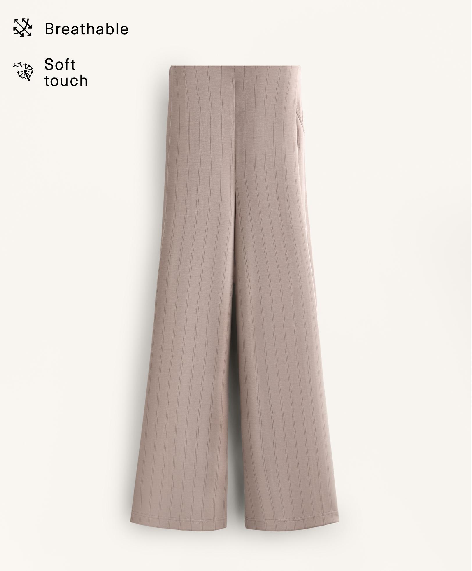 Wide-leg striped trousers with soft-touch modal Wide-leg striped trousers with soft-touch modal