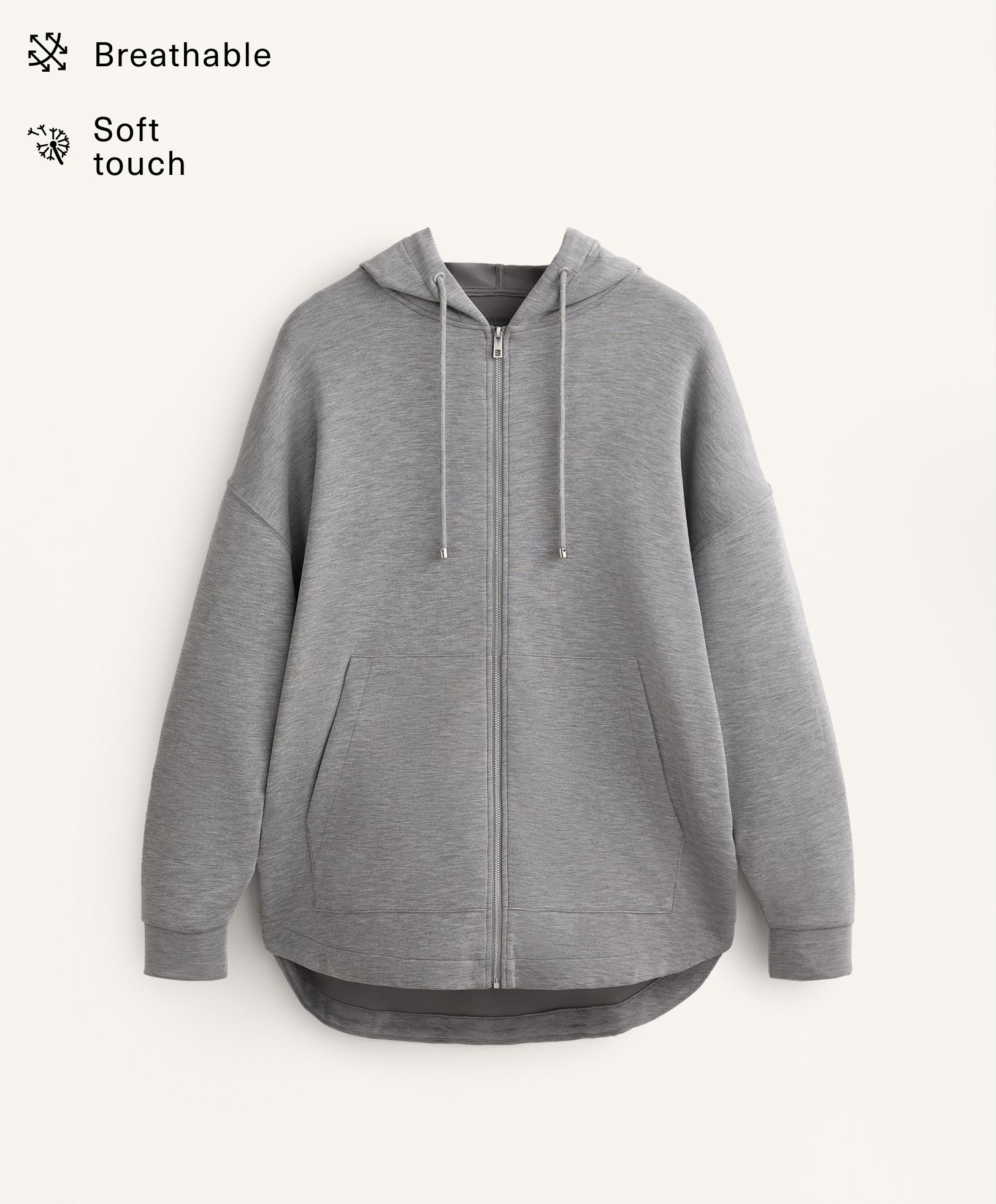 Oversize hooded jacket with soft-touch modal