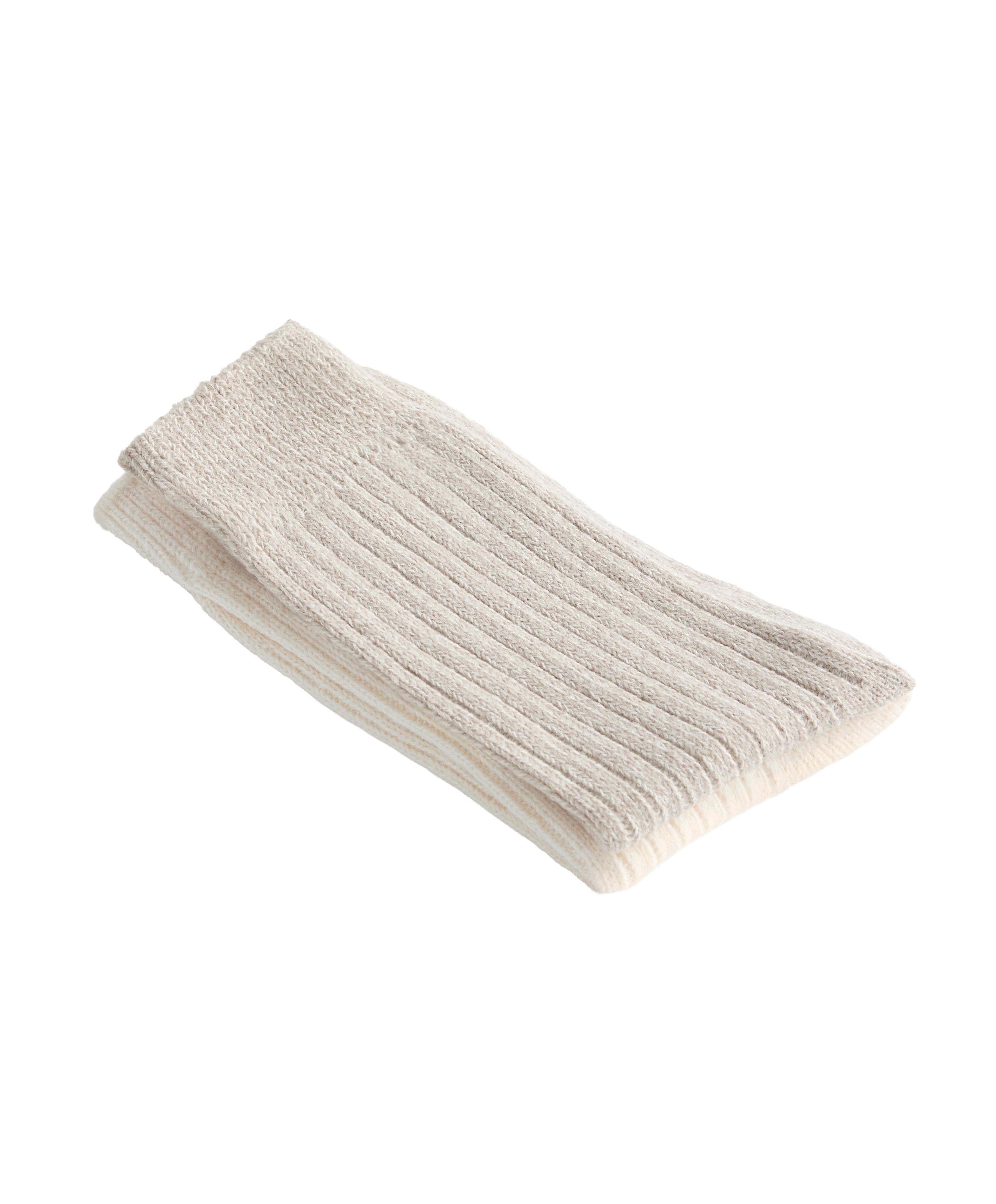 2 Pairs of Classic Ribbed Socks — ECRU