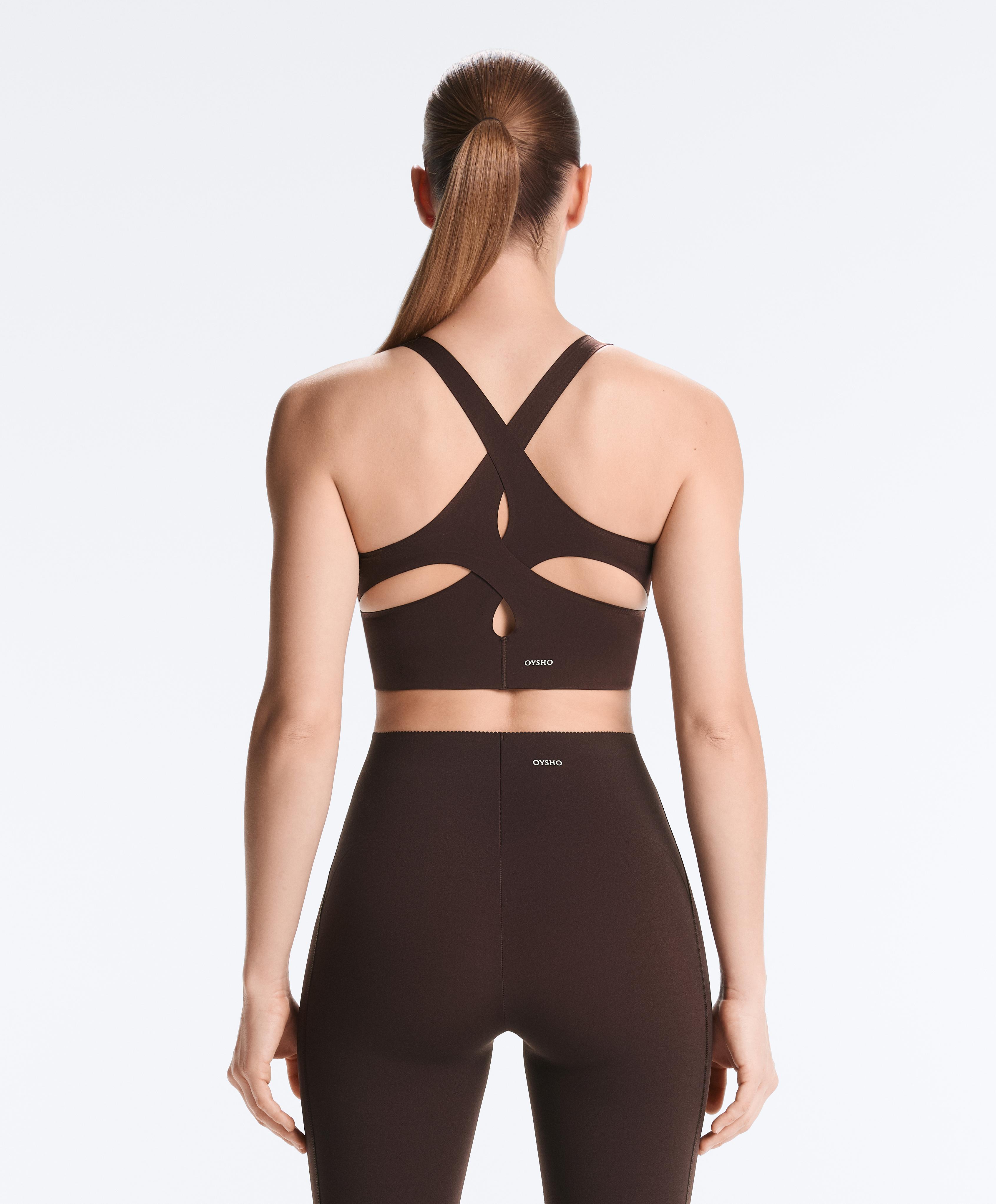 Light Touch crossover back tank top — Dark chocolate